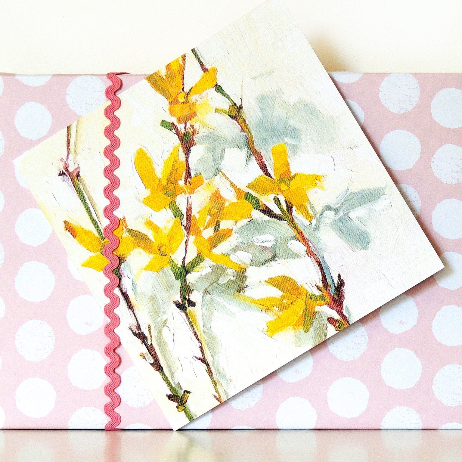 forsythia greetings card