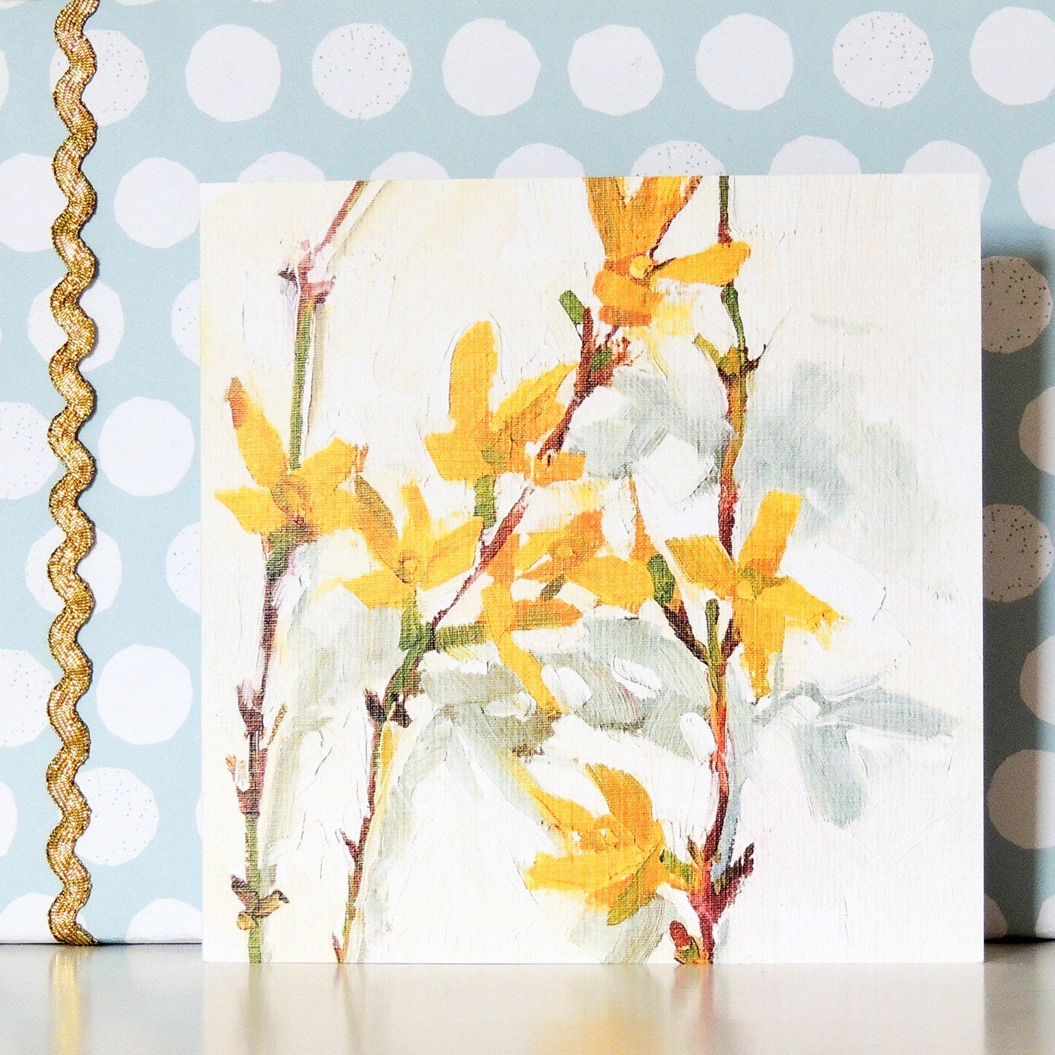 forsythia greetings card