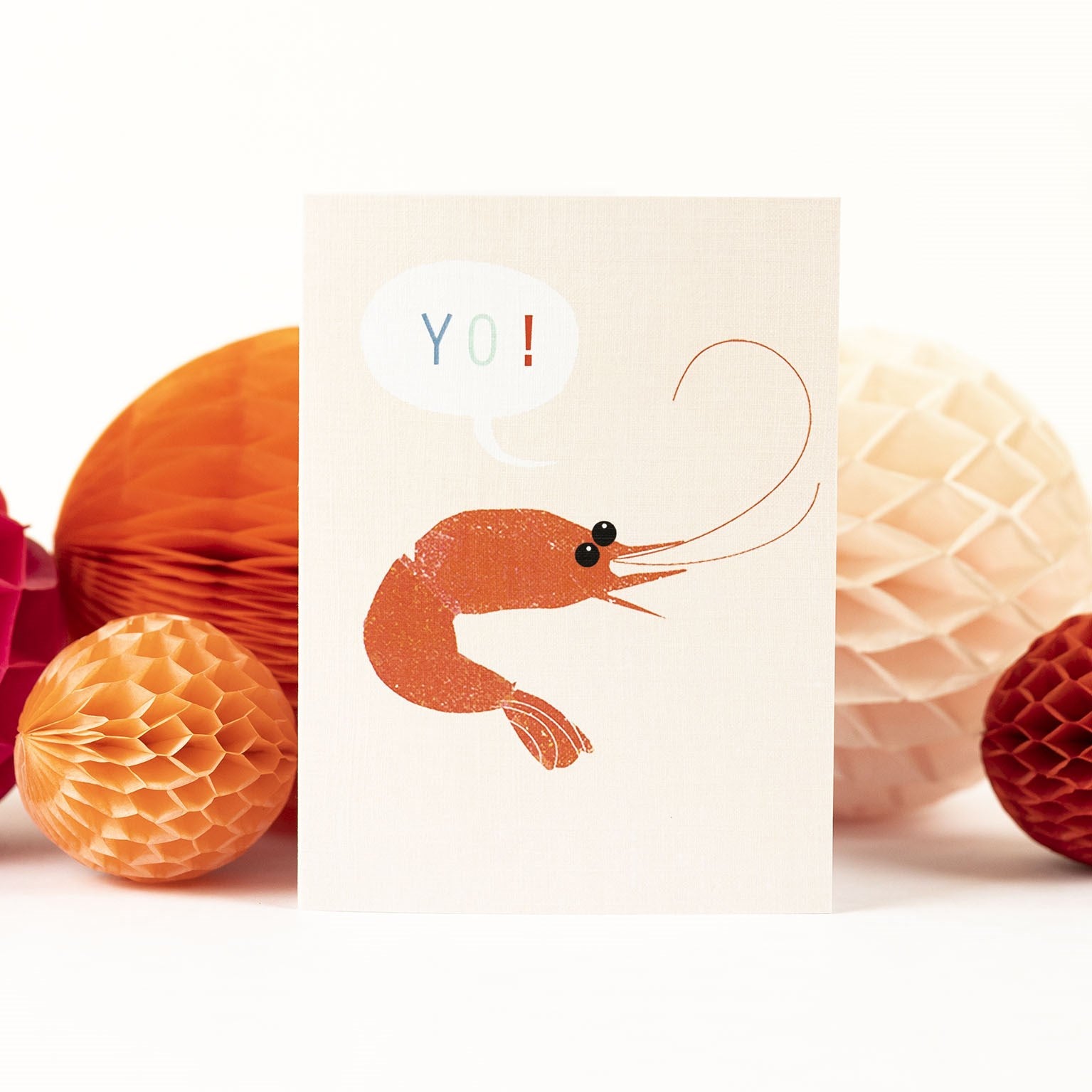 SM07 mini prawn greetings card