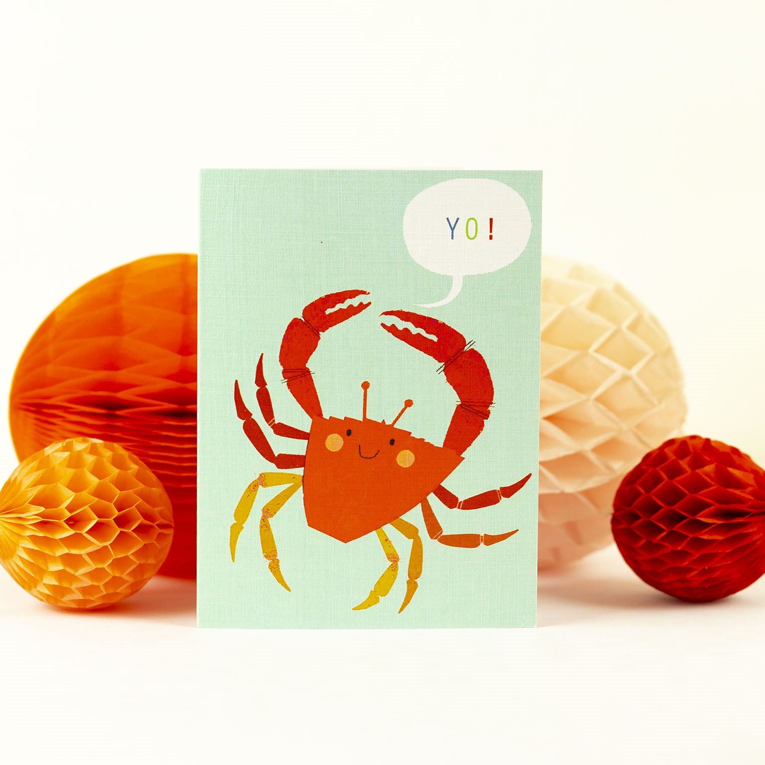 SM23 mini crab greetings card