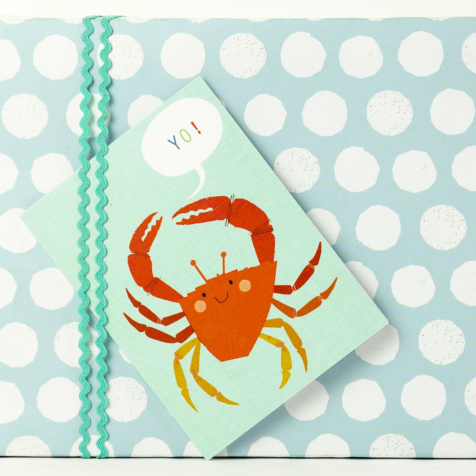 SM23 mini crab greetings card