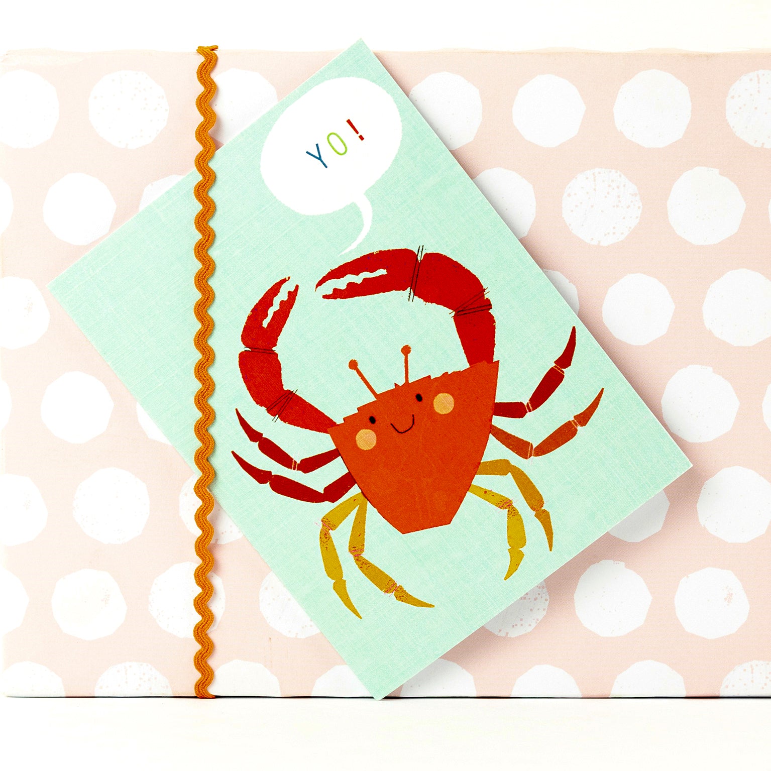 SM23 mini crab greetings card