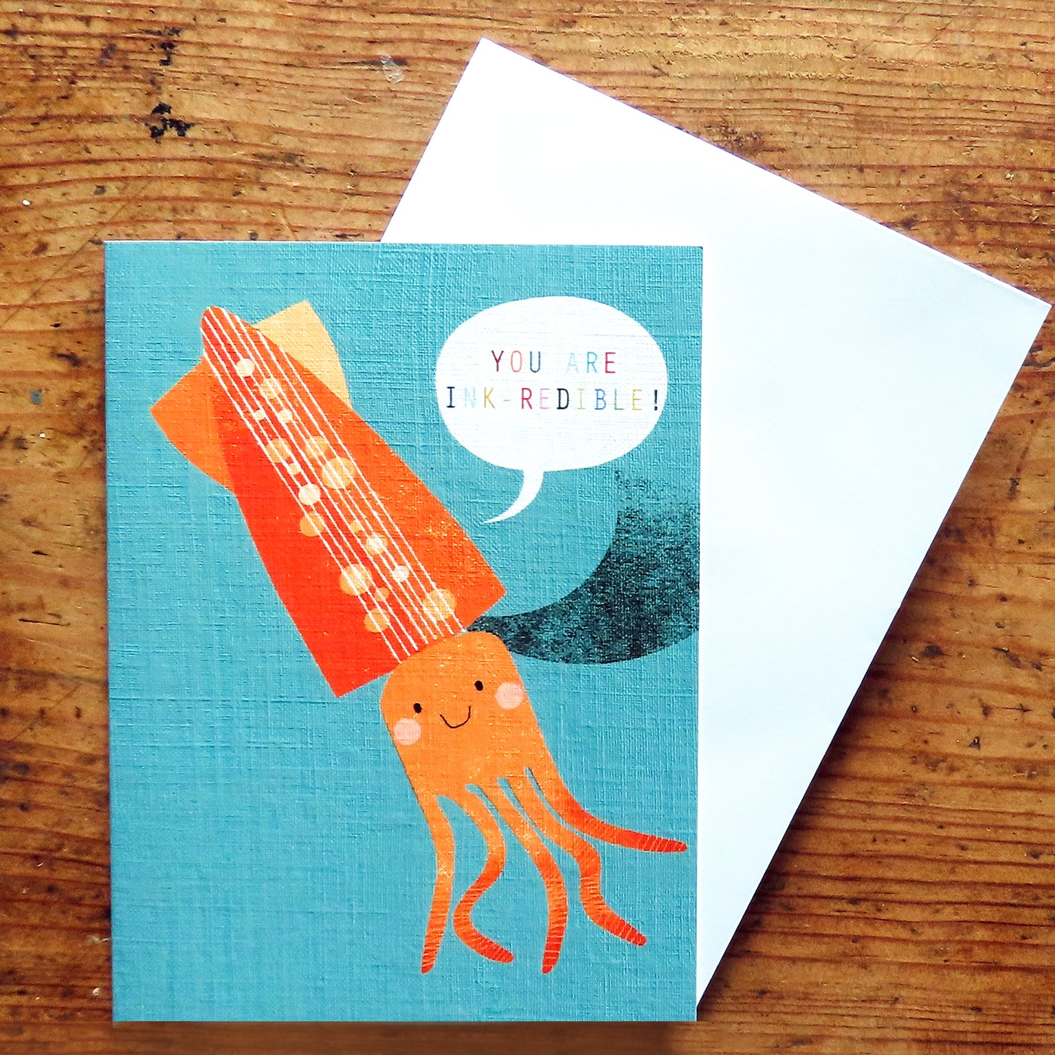 SM72 mini squid greetings card