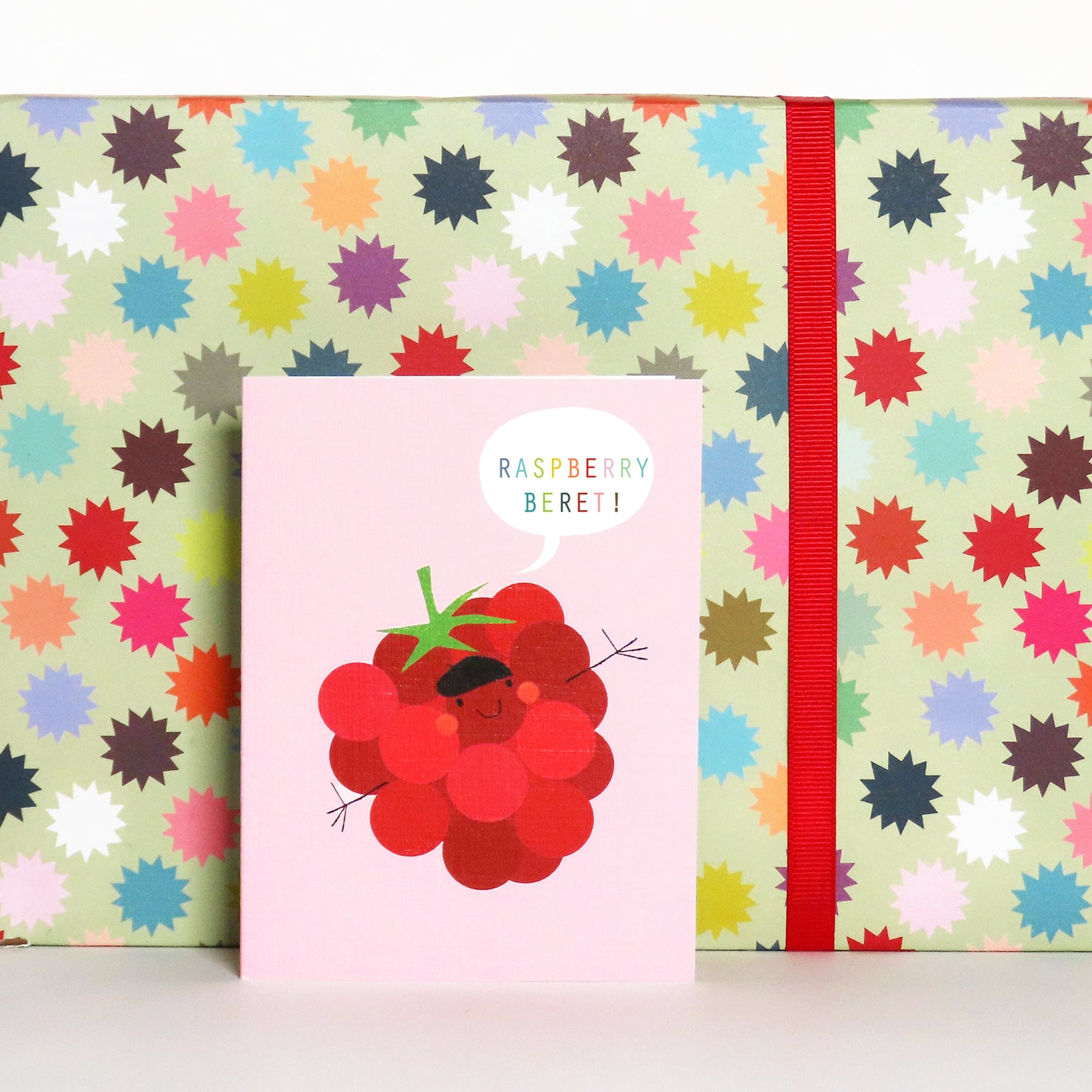 mini raspberry beret card