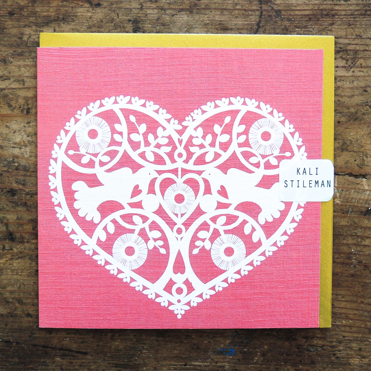 SS01 pink cut out heart card