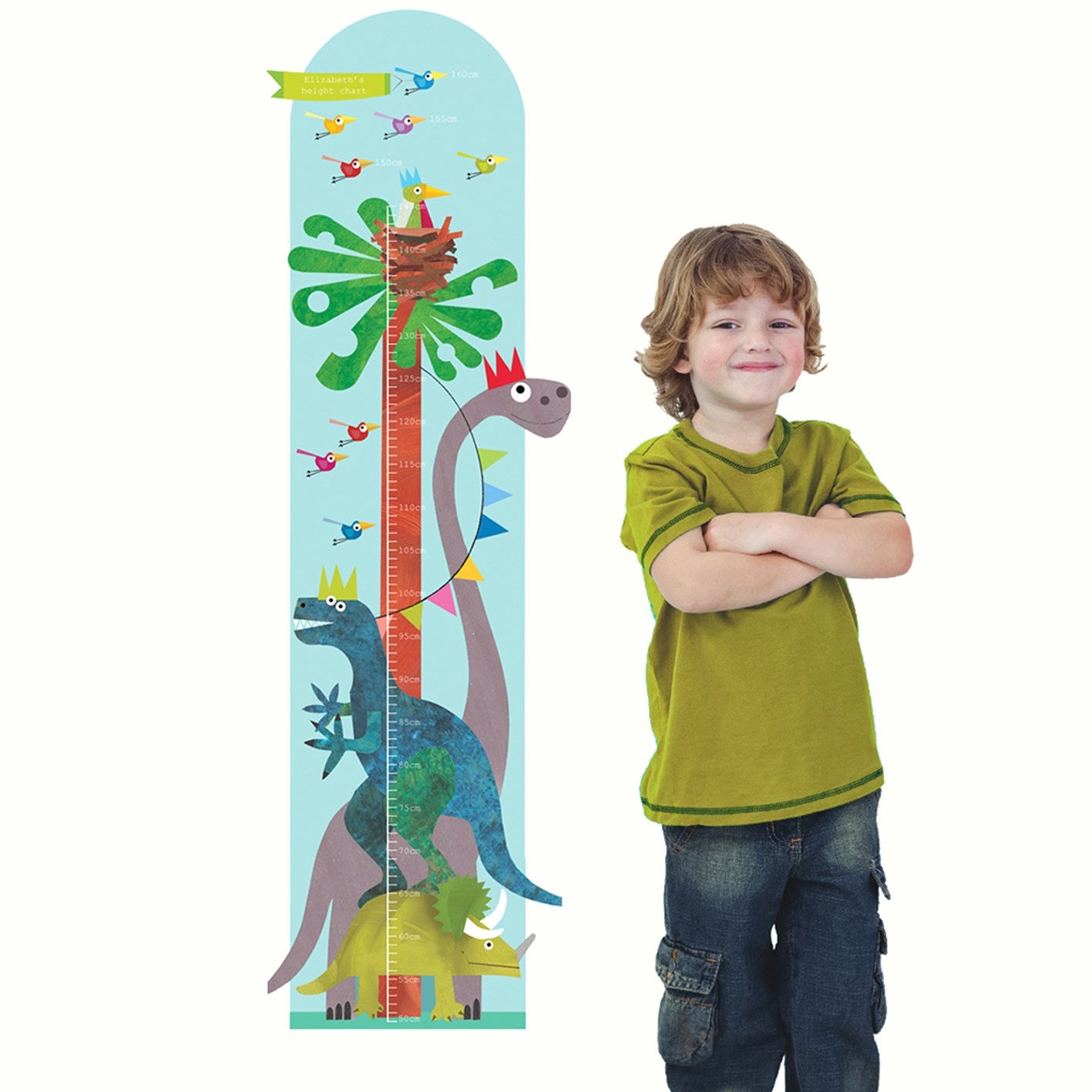 personalised dinosaur height chart