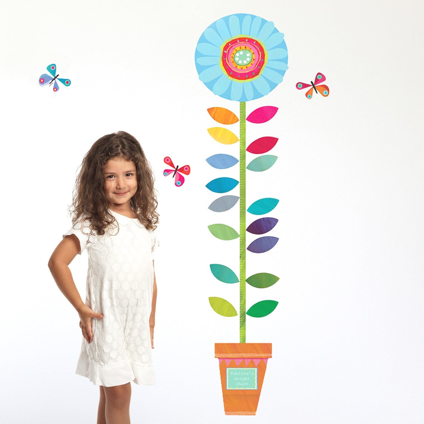 personalised flower height chart