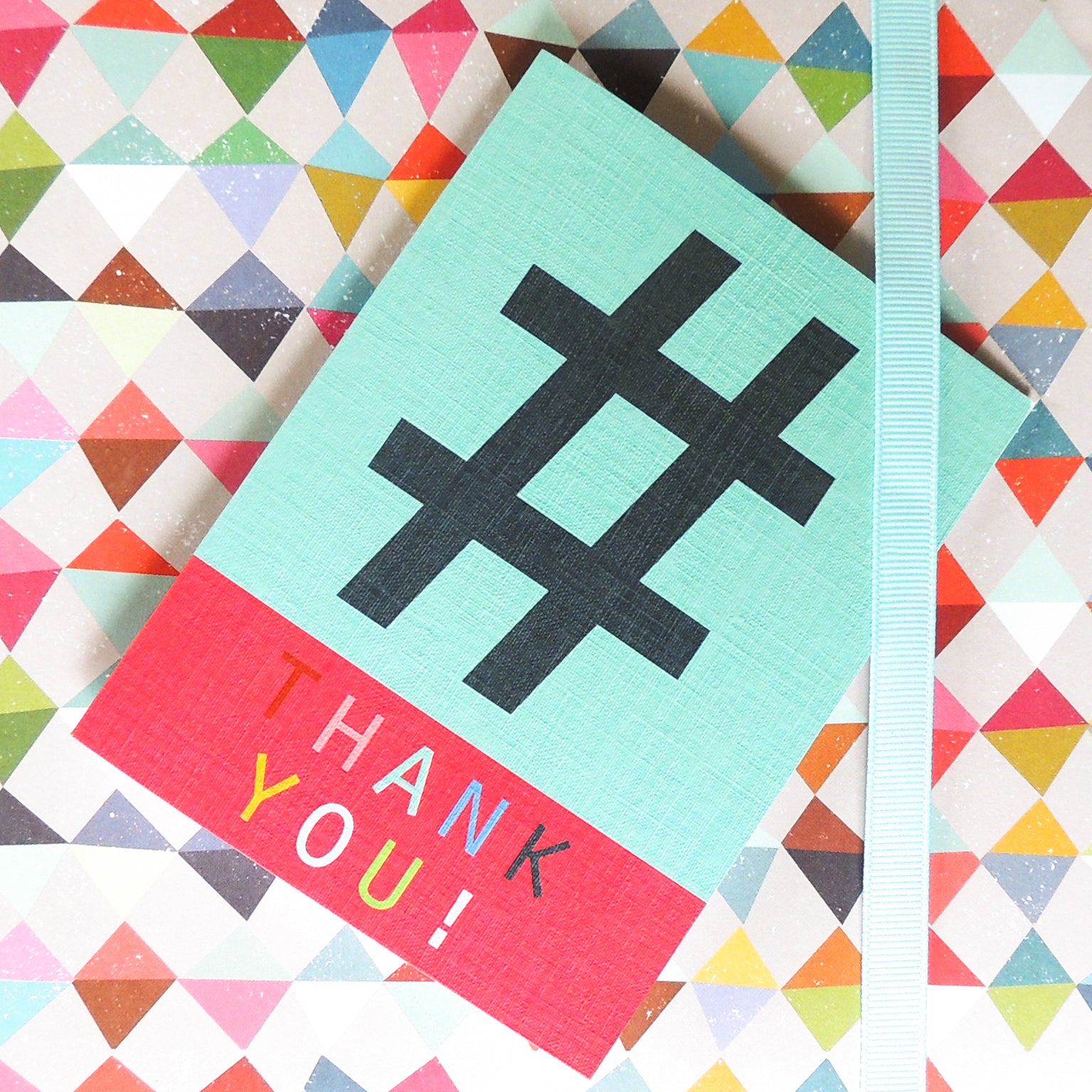 STW02 mini hashtag thank you card