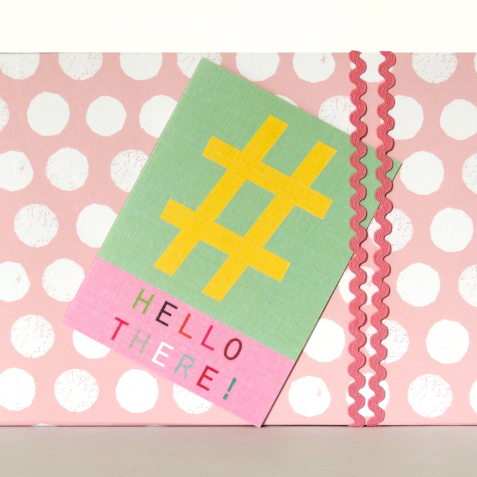 STW03 mini hashtag hello there! card