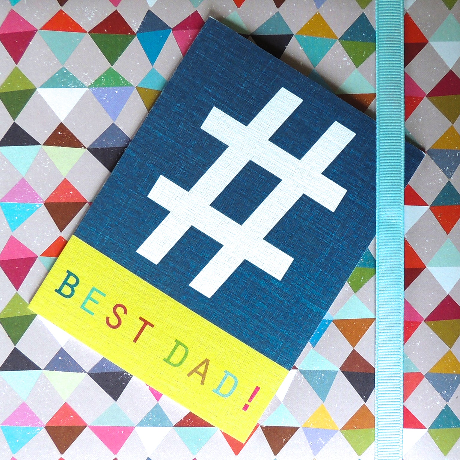 STW04 mini hashtag best dad! card