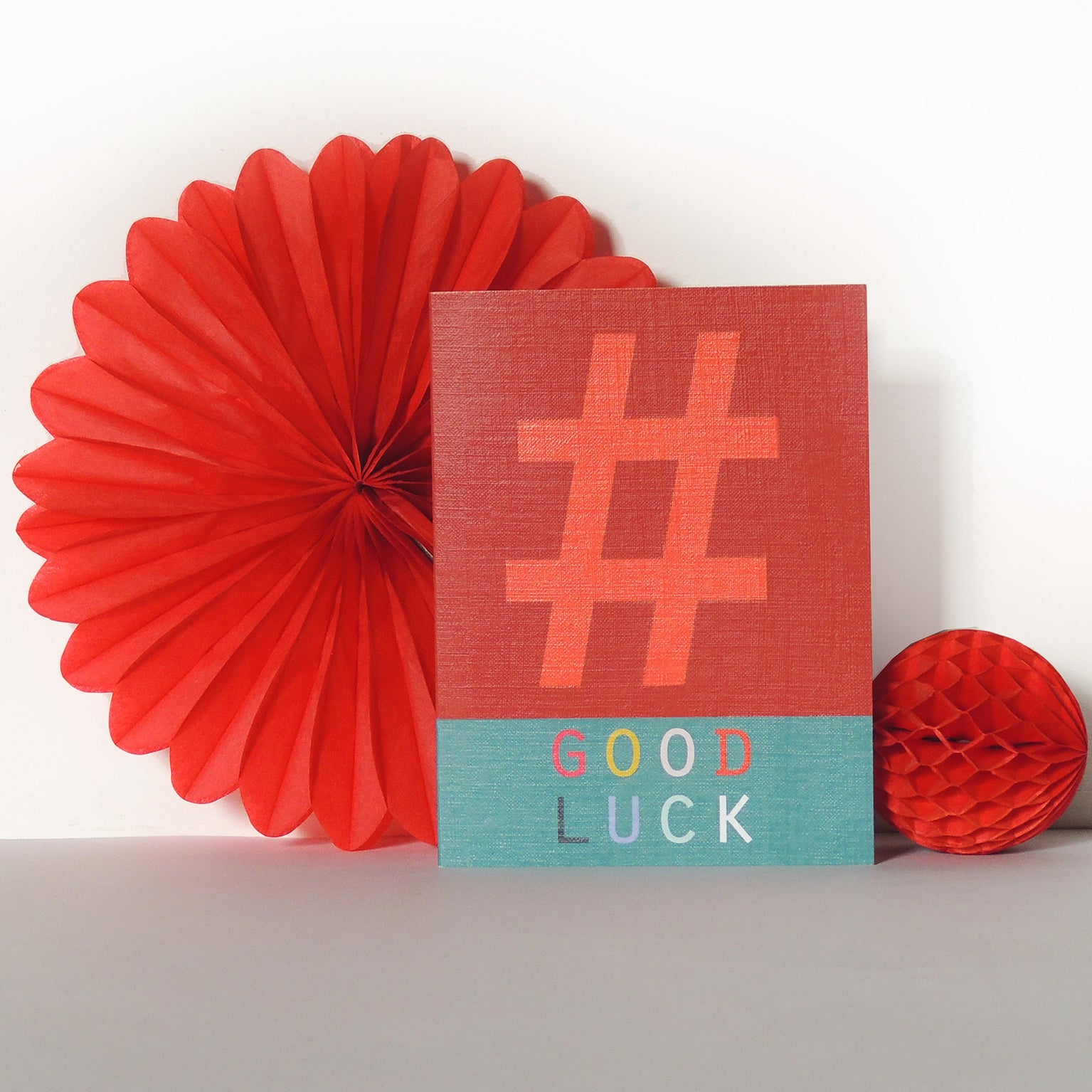 STW08 mini hashtag good luck card