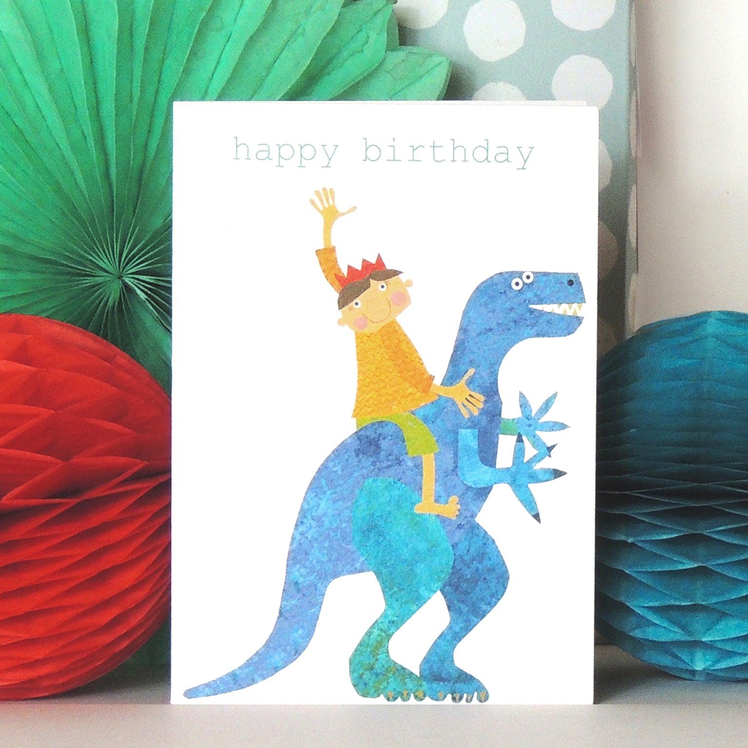 TB02 dinosaur happy birthday card