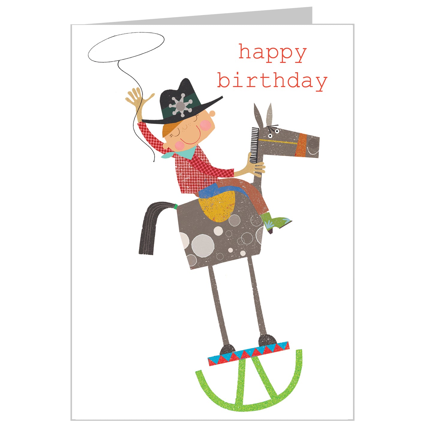 TB07 cowboy happy birthday card