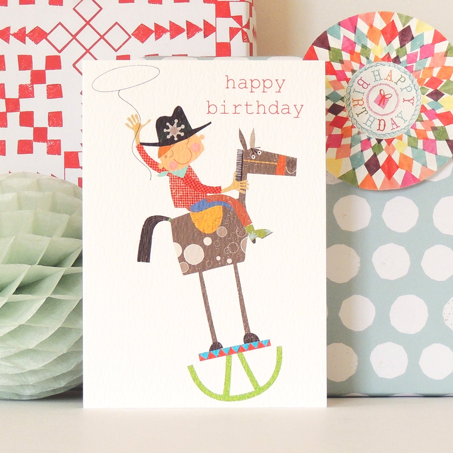 TB07 cowboy happy birthday card