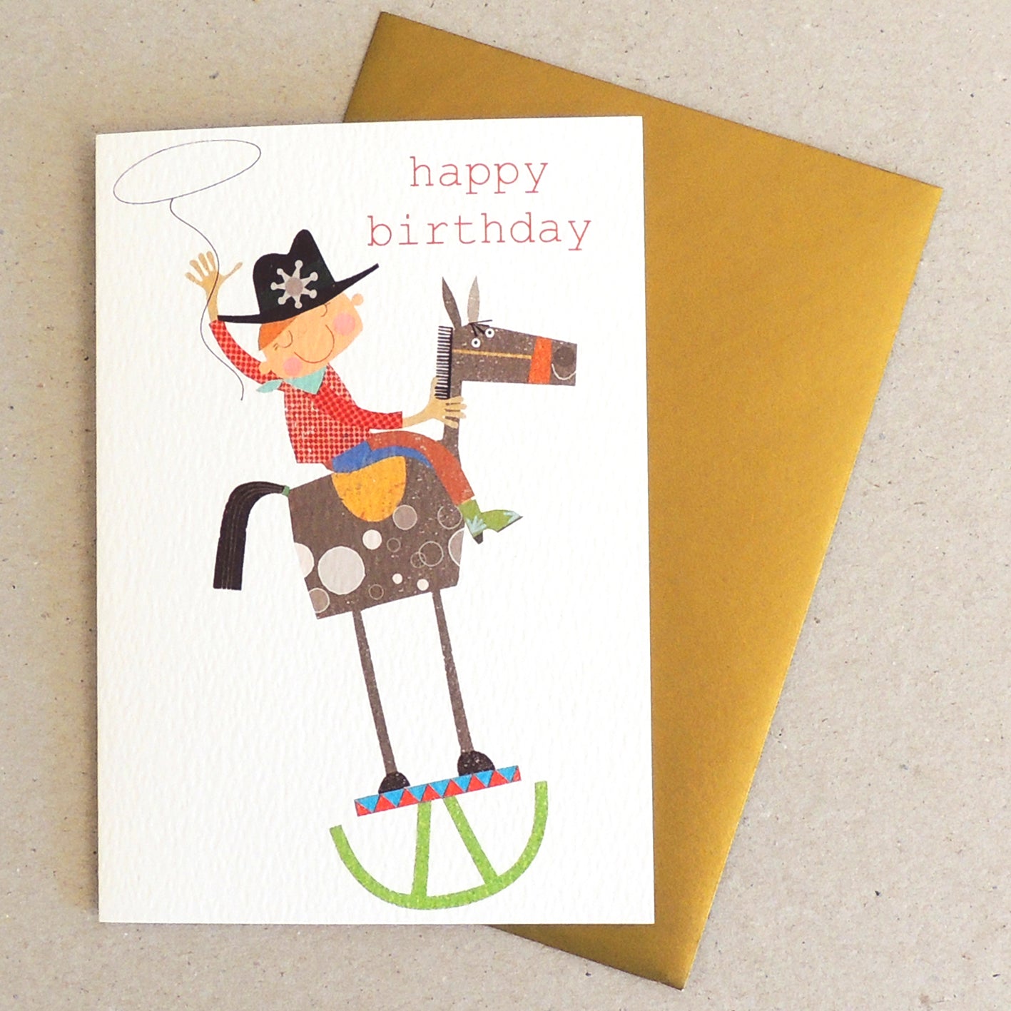 TB07 cowboy happy birthday card