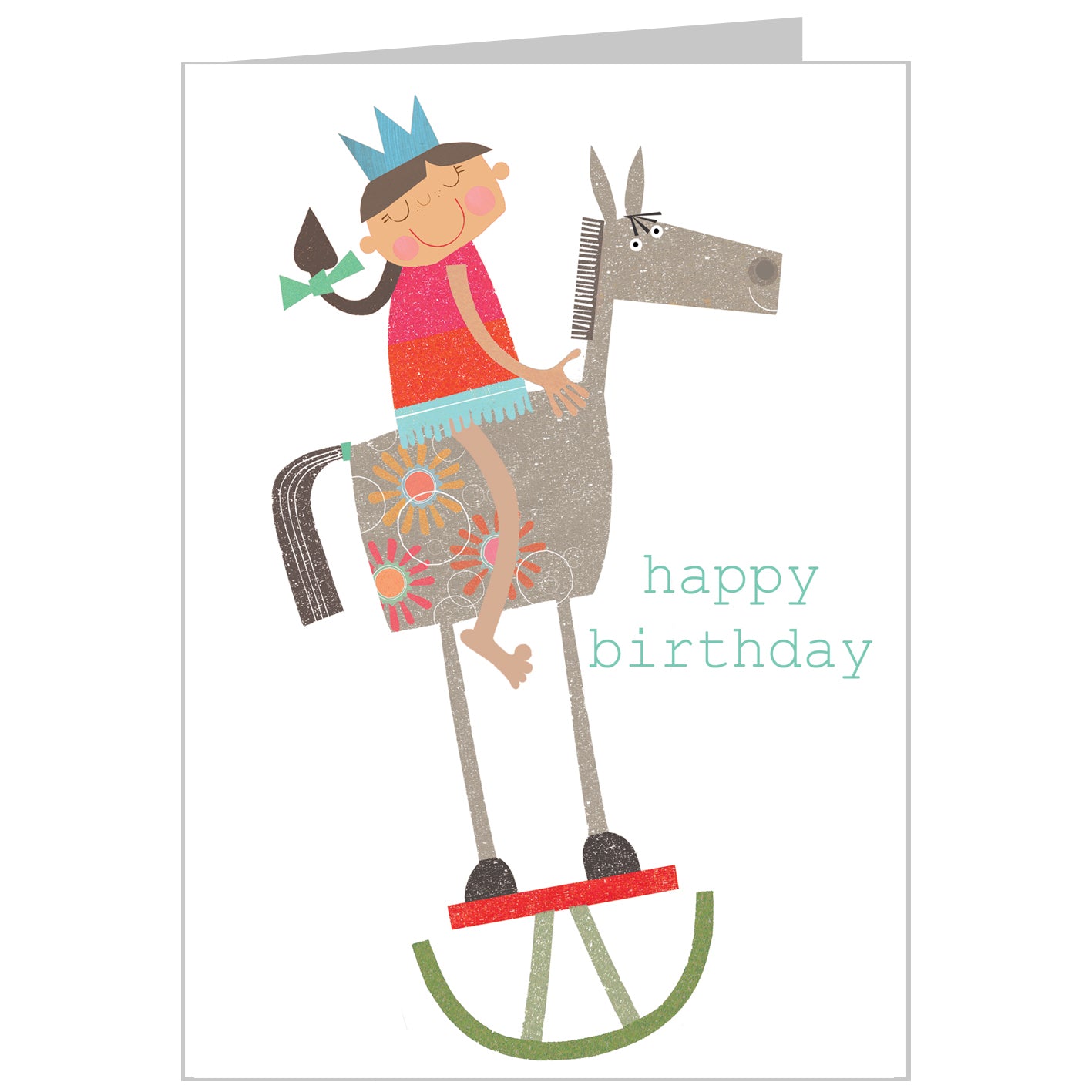 TB13 rocking horse happy birthday card