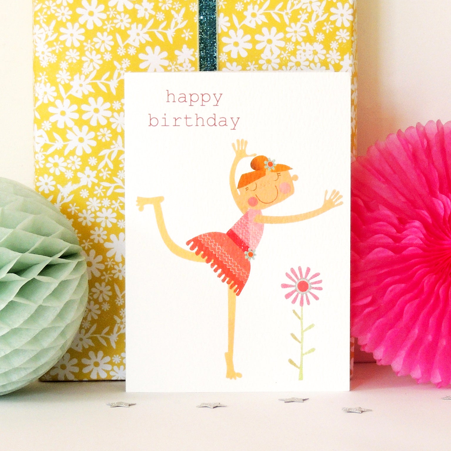 TB14 ballet dancer happy birthday card