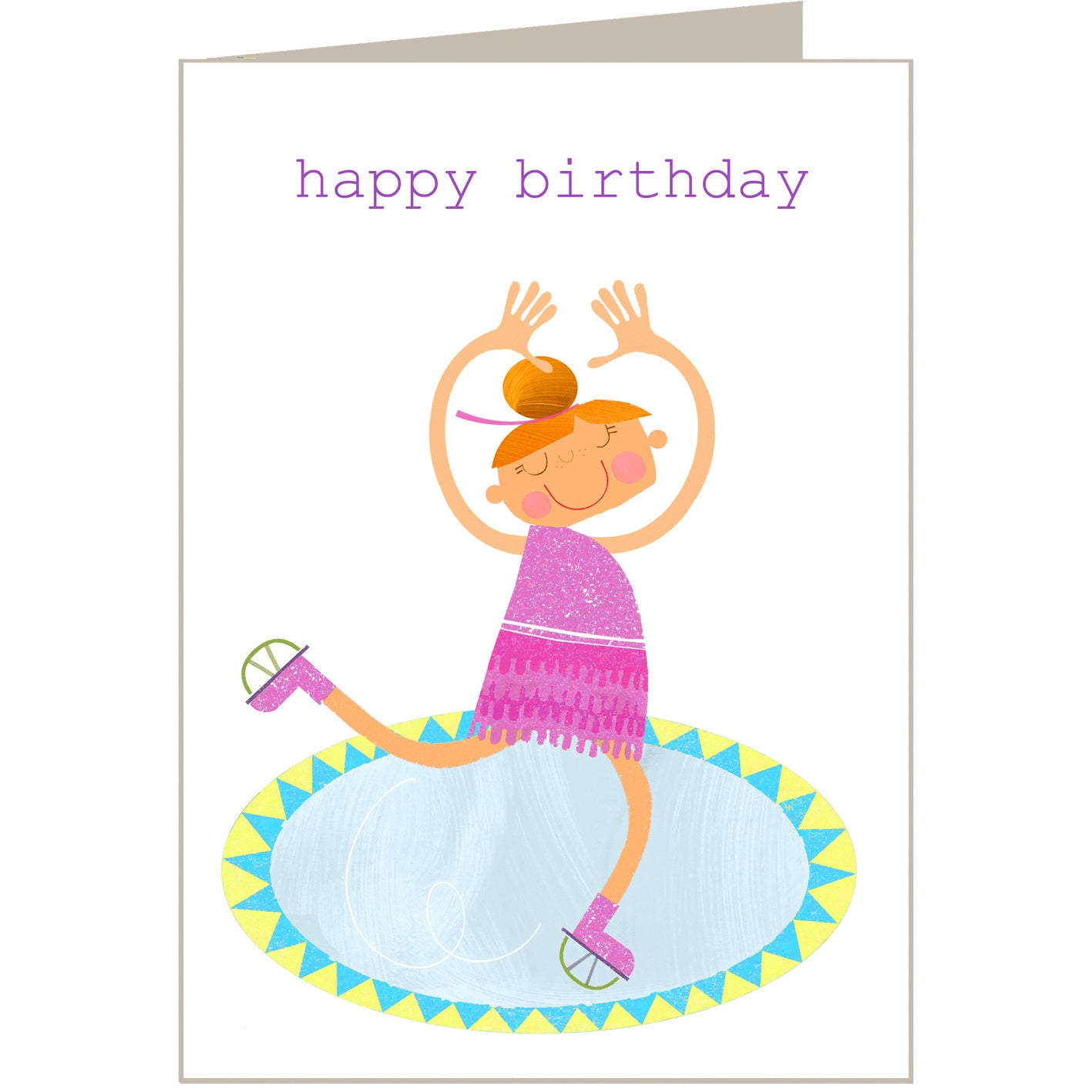 TB20 ice skater happy birthday card