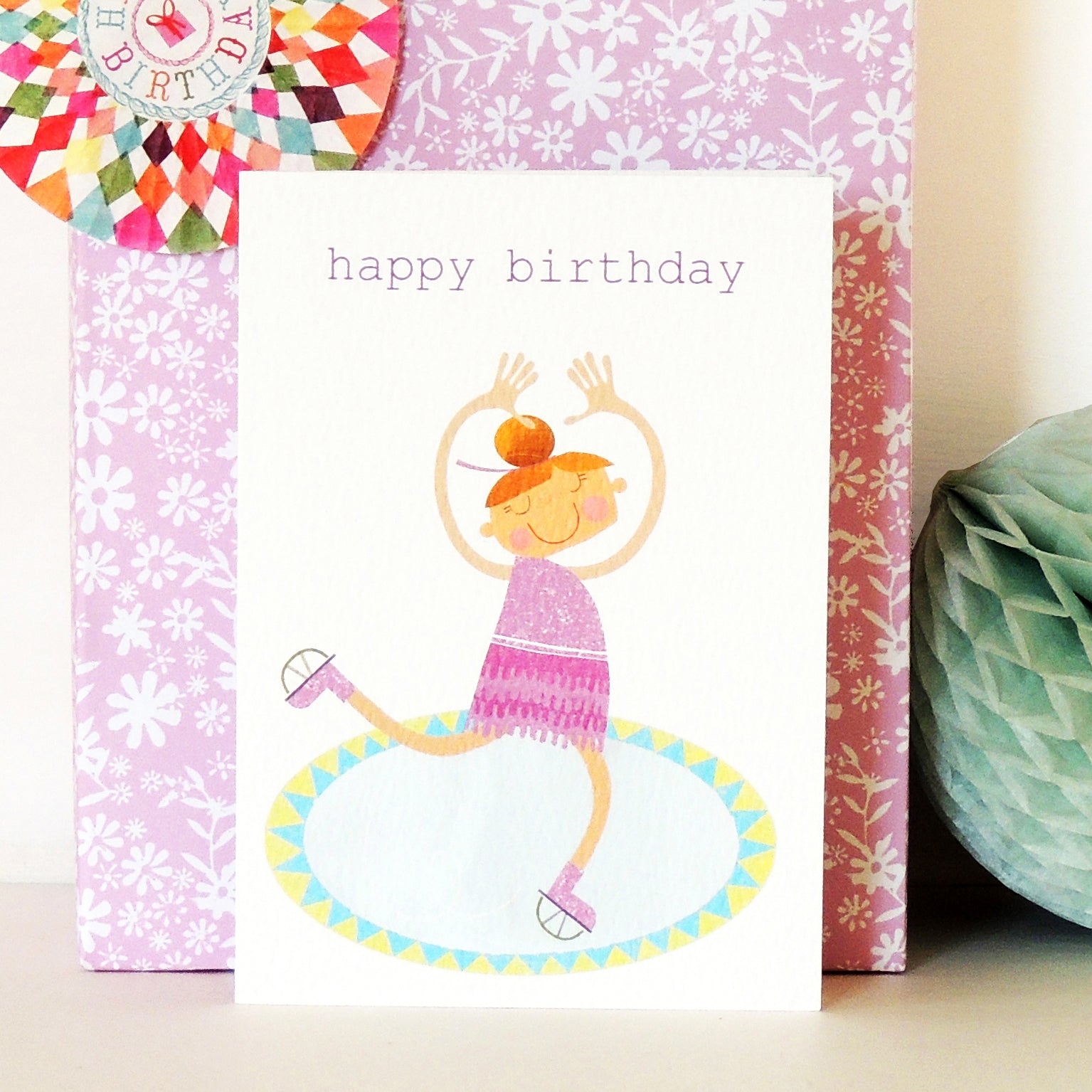 TB20 ice skater happy birthday card