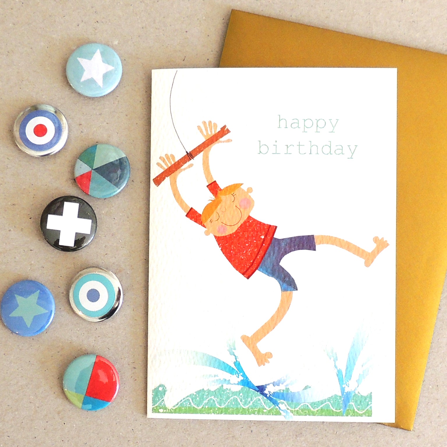 TB24 rope swing happy birthday card