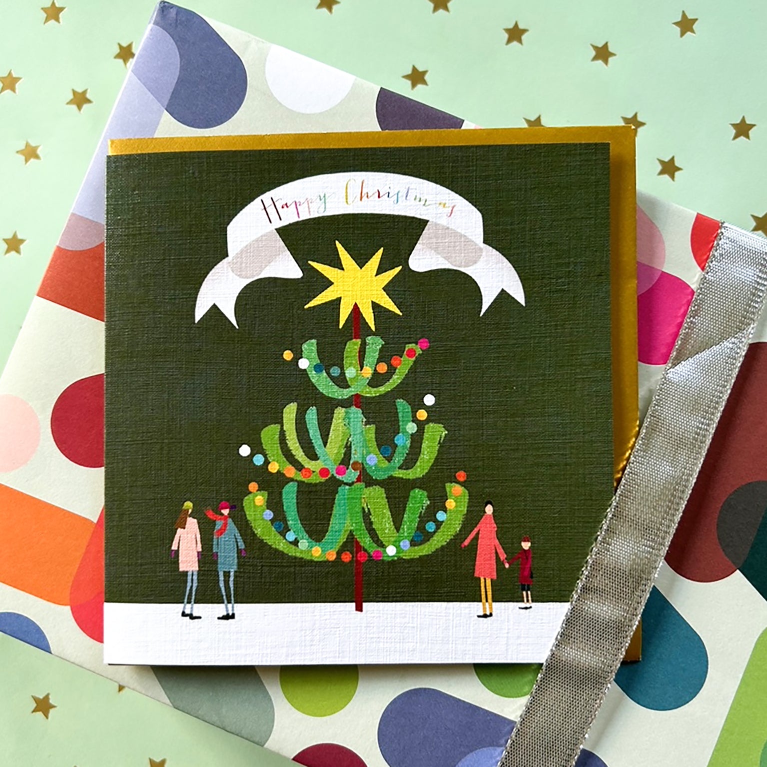 TF06 Christmas tree greetings card