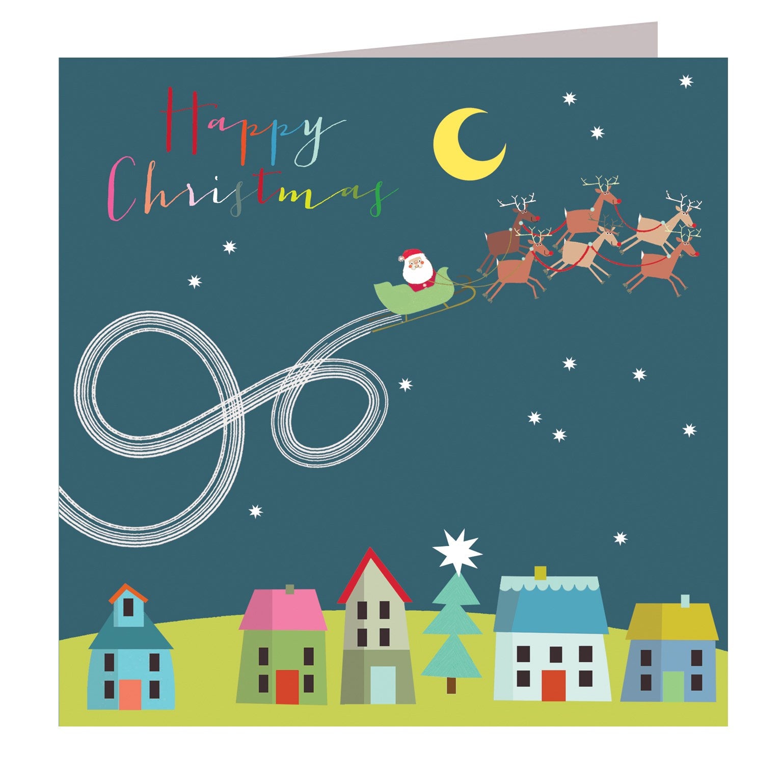 TF08 Christmas sleigh greetings card