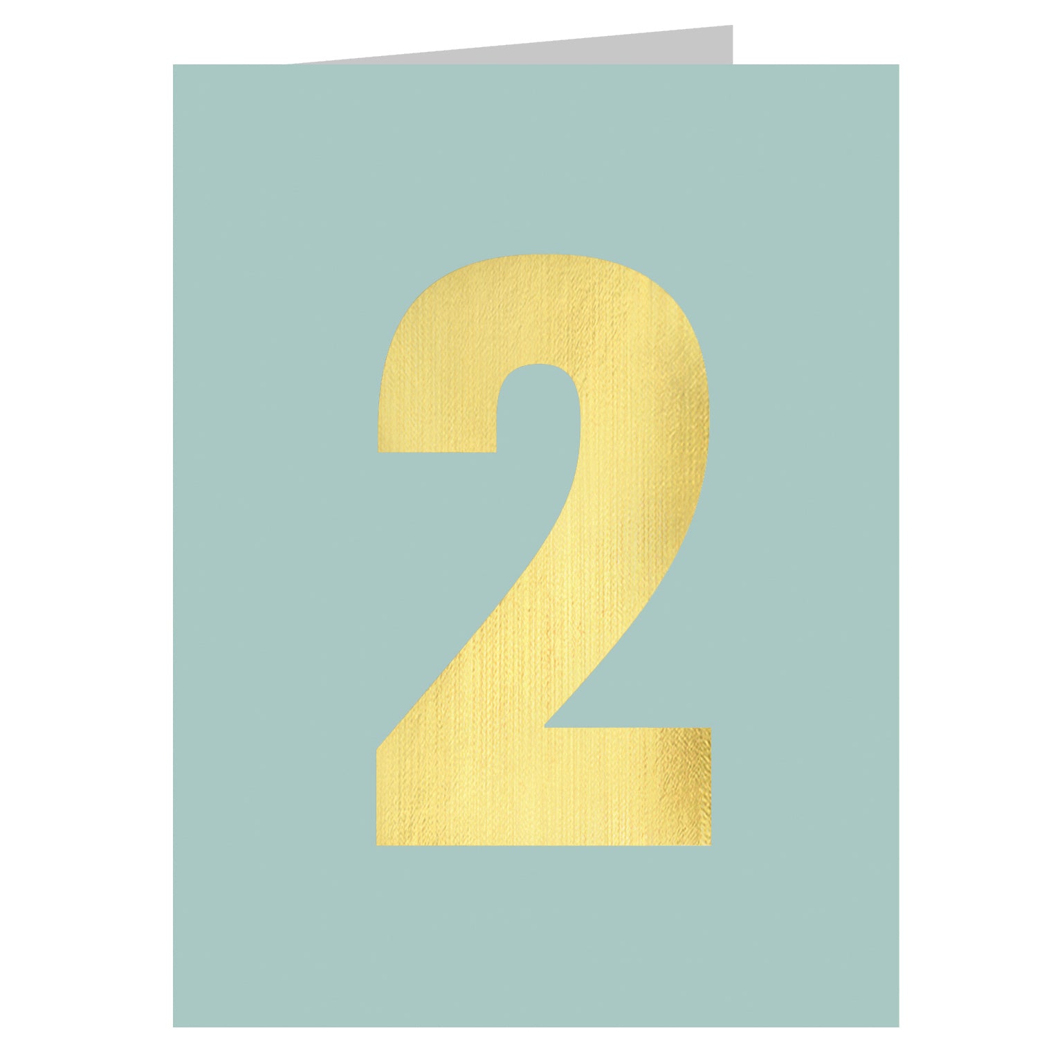 mini gold foiled number two card