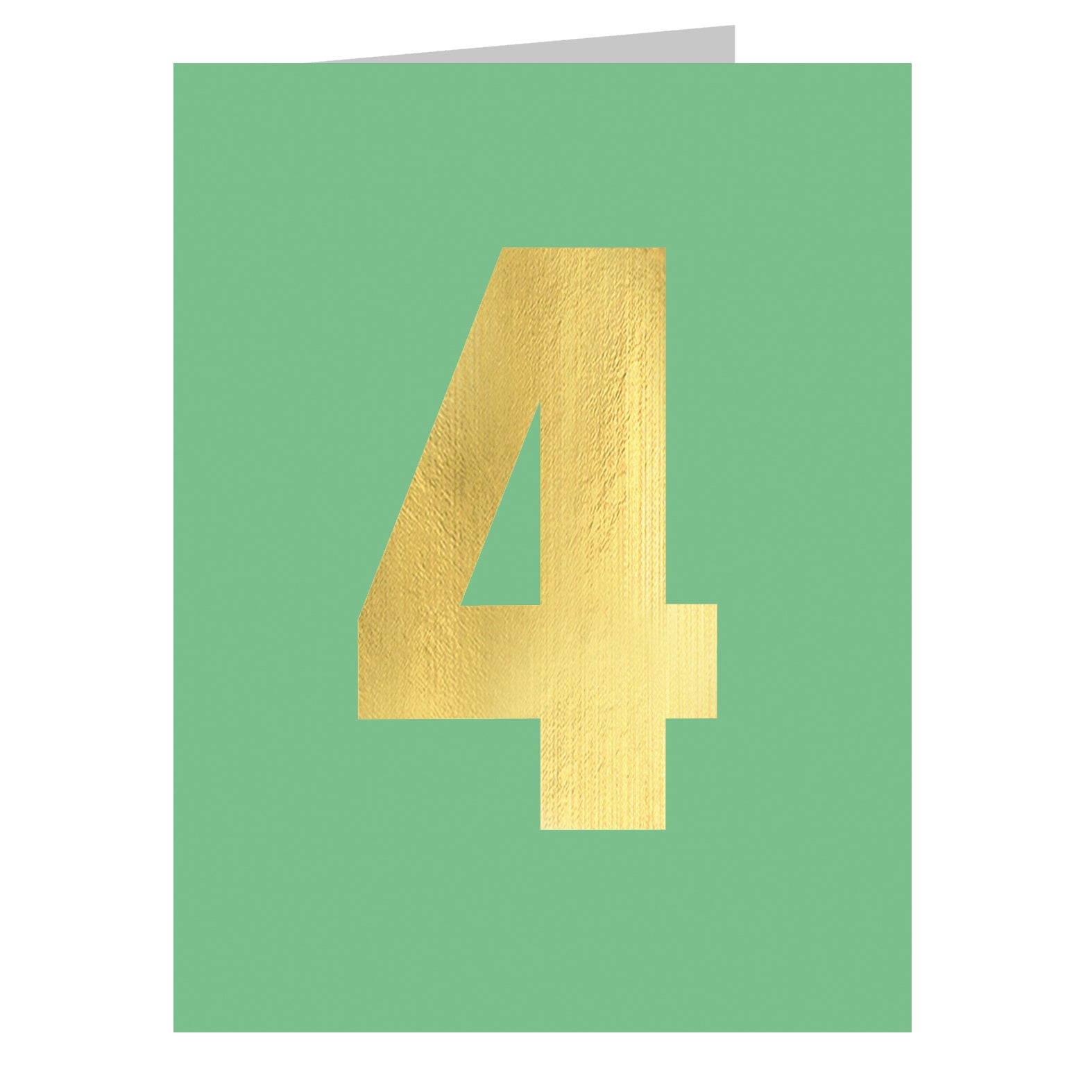 mini gold foiled number four card