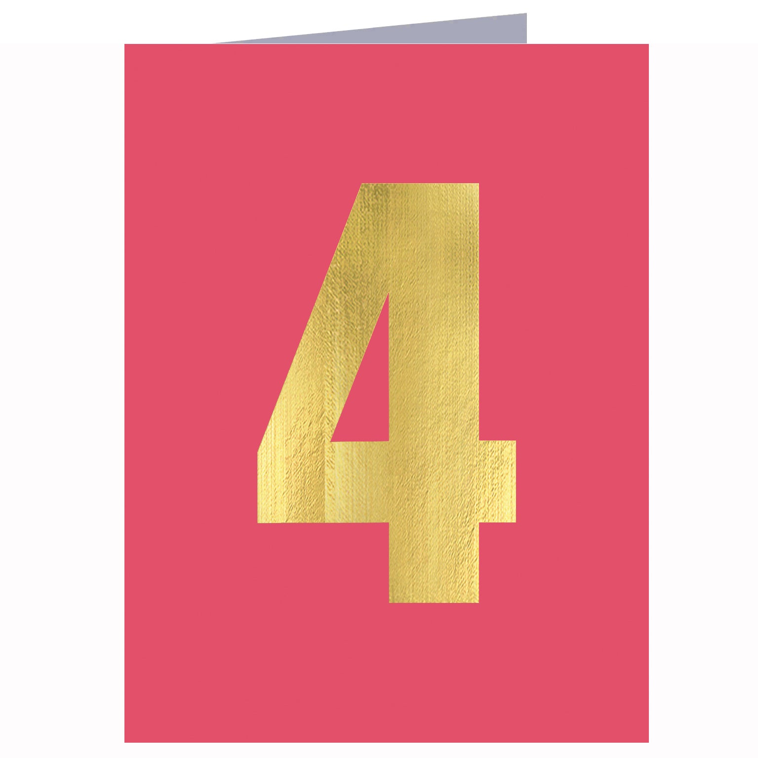 mini gold foiled number four card