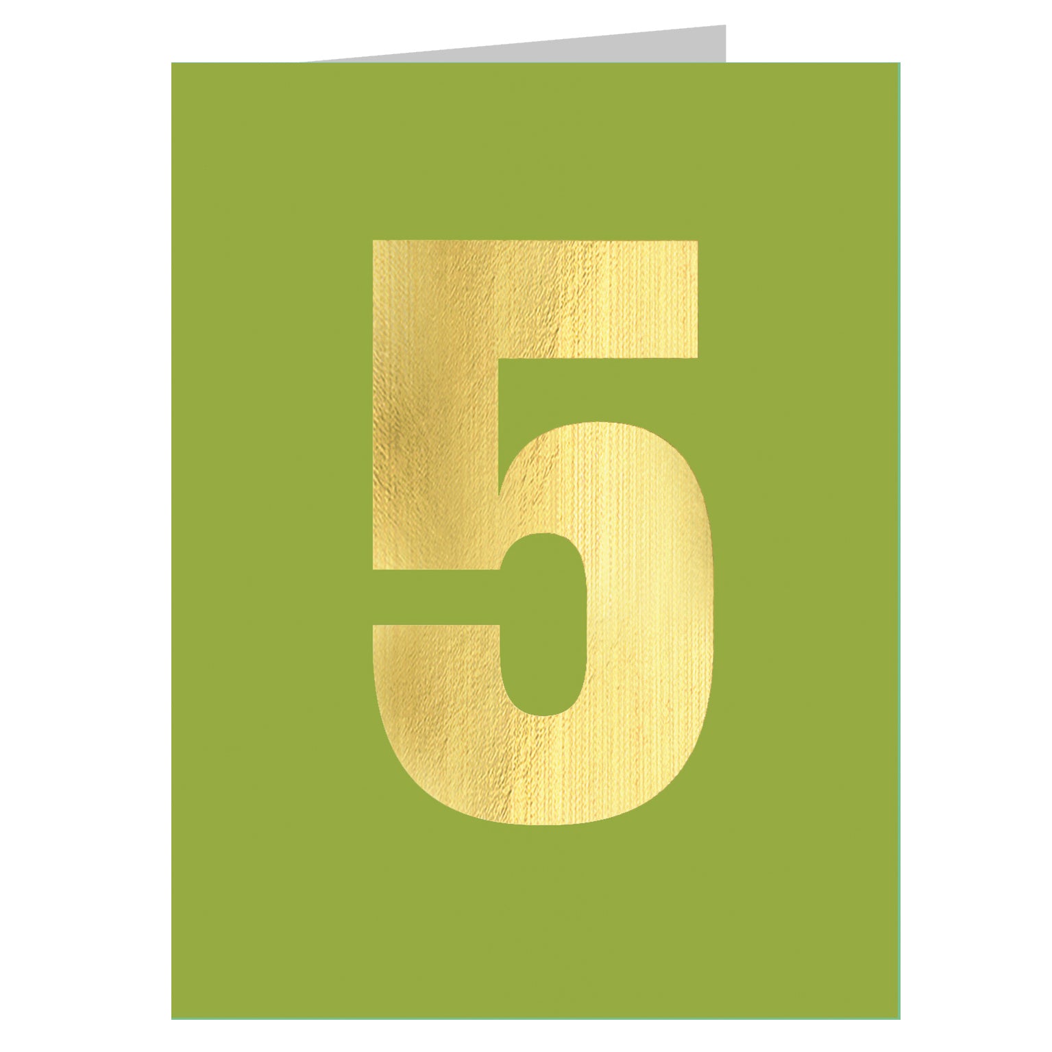 mini gold foiled number five card