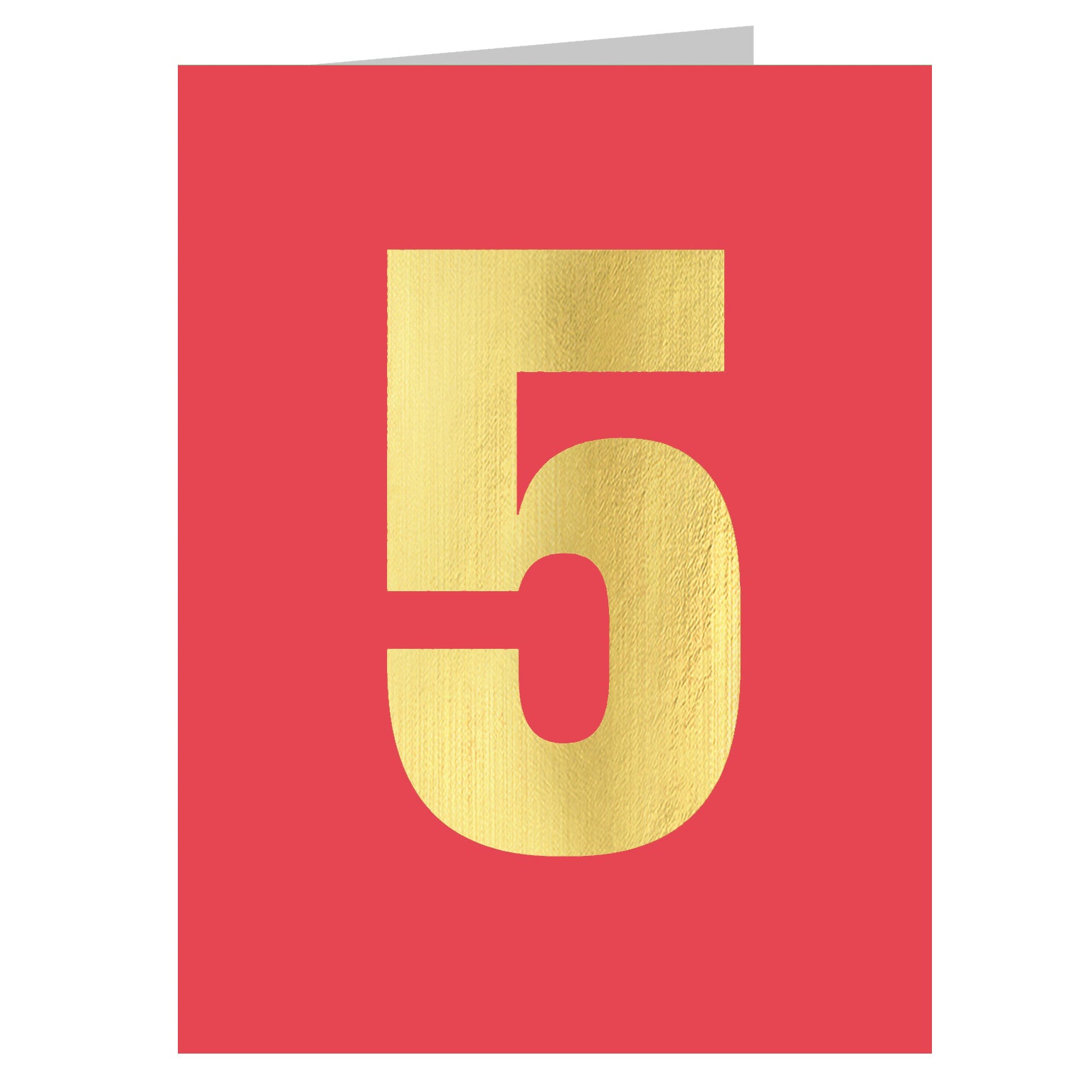 mini gold foiled number five card