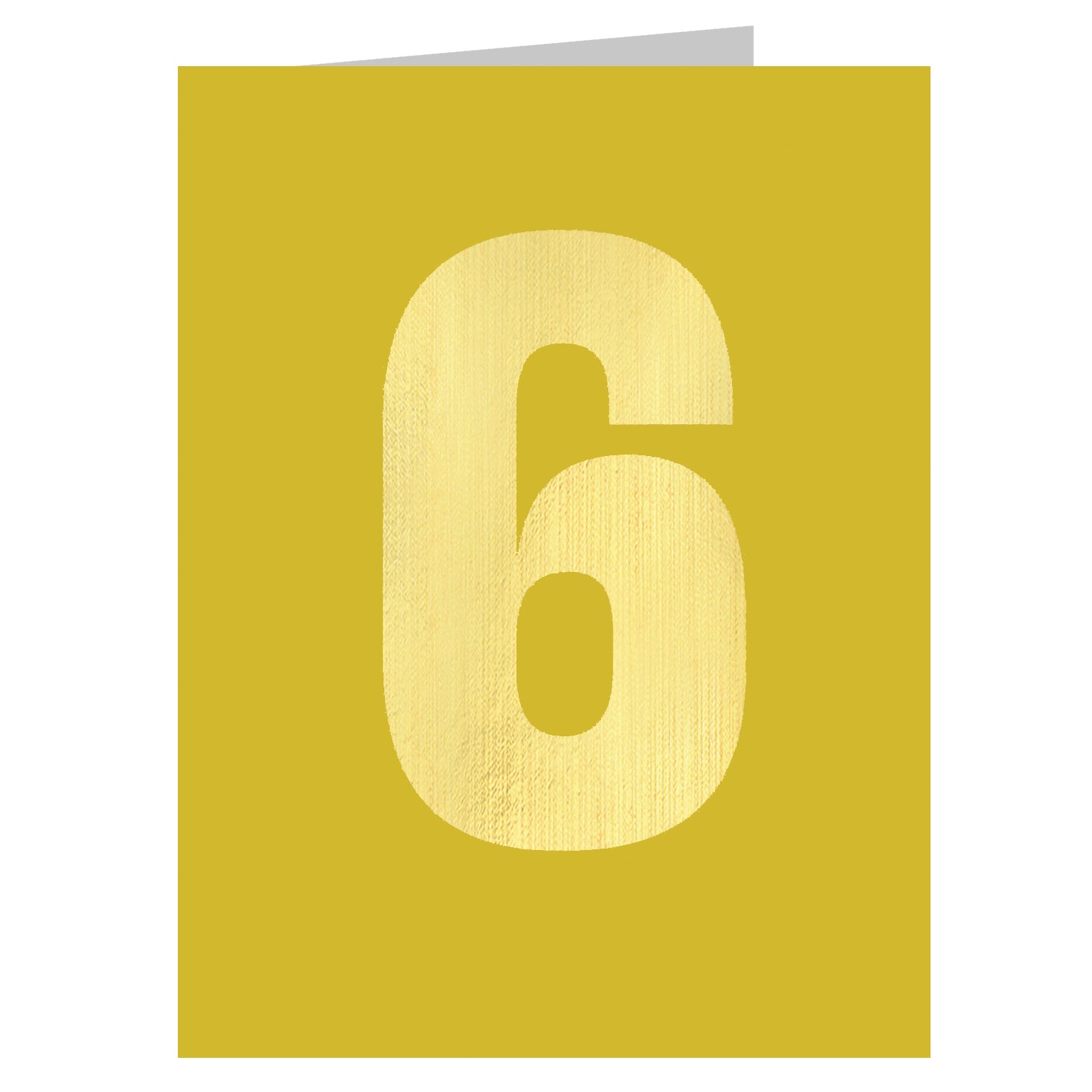 mini gold foiled number six card