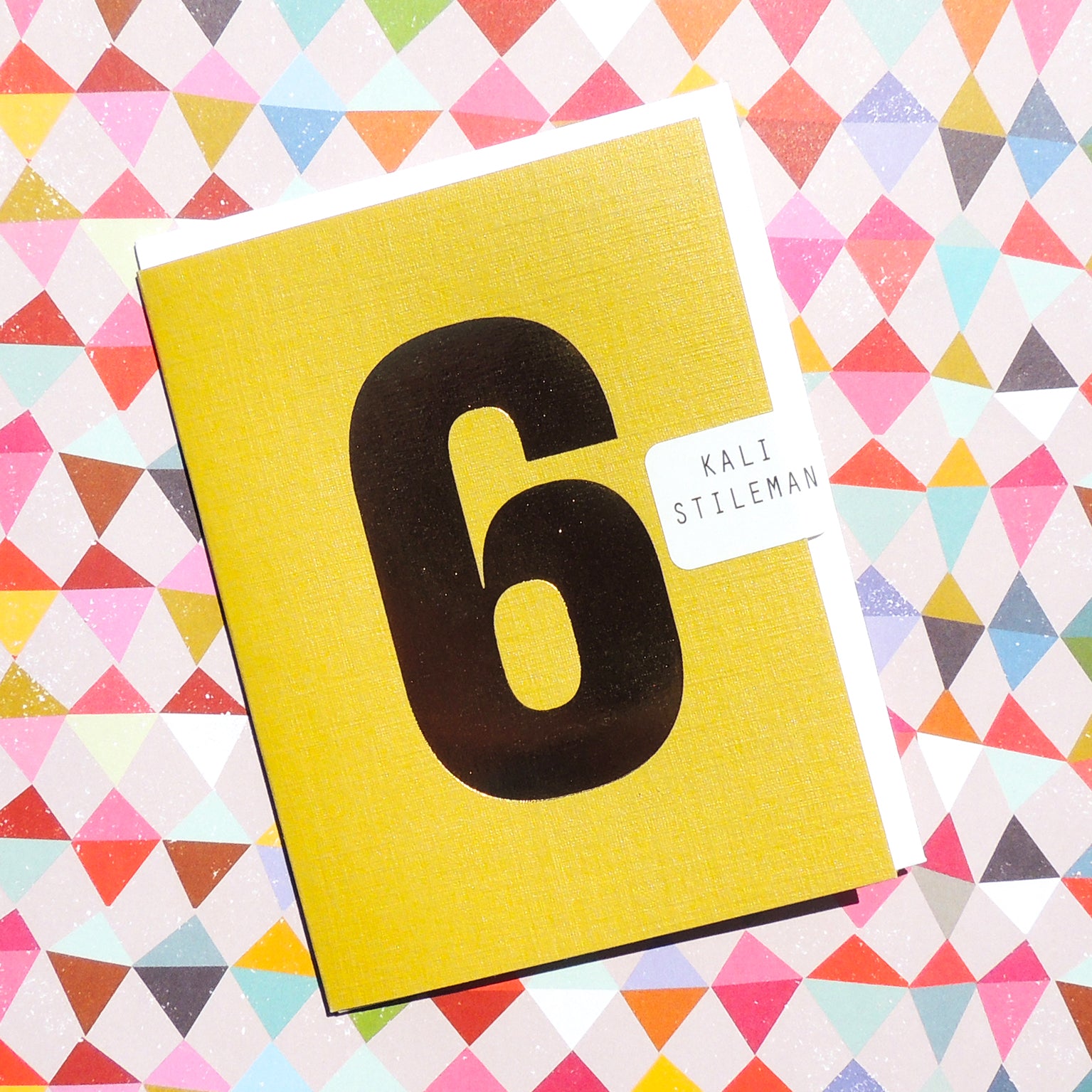 mini gold foiled number six card