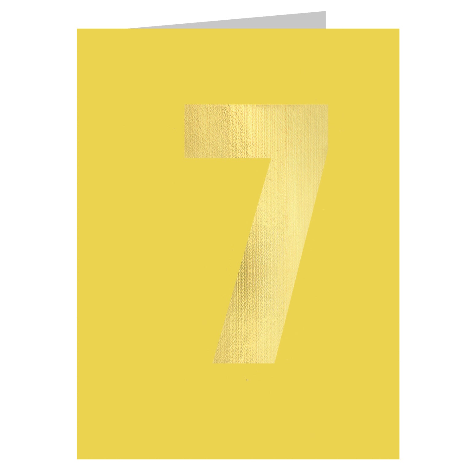 mini gold foiled number seven card