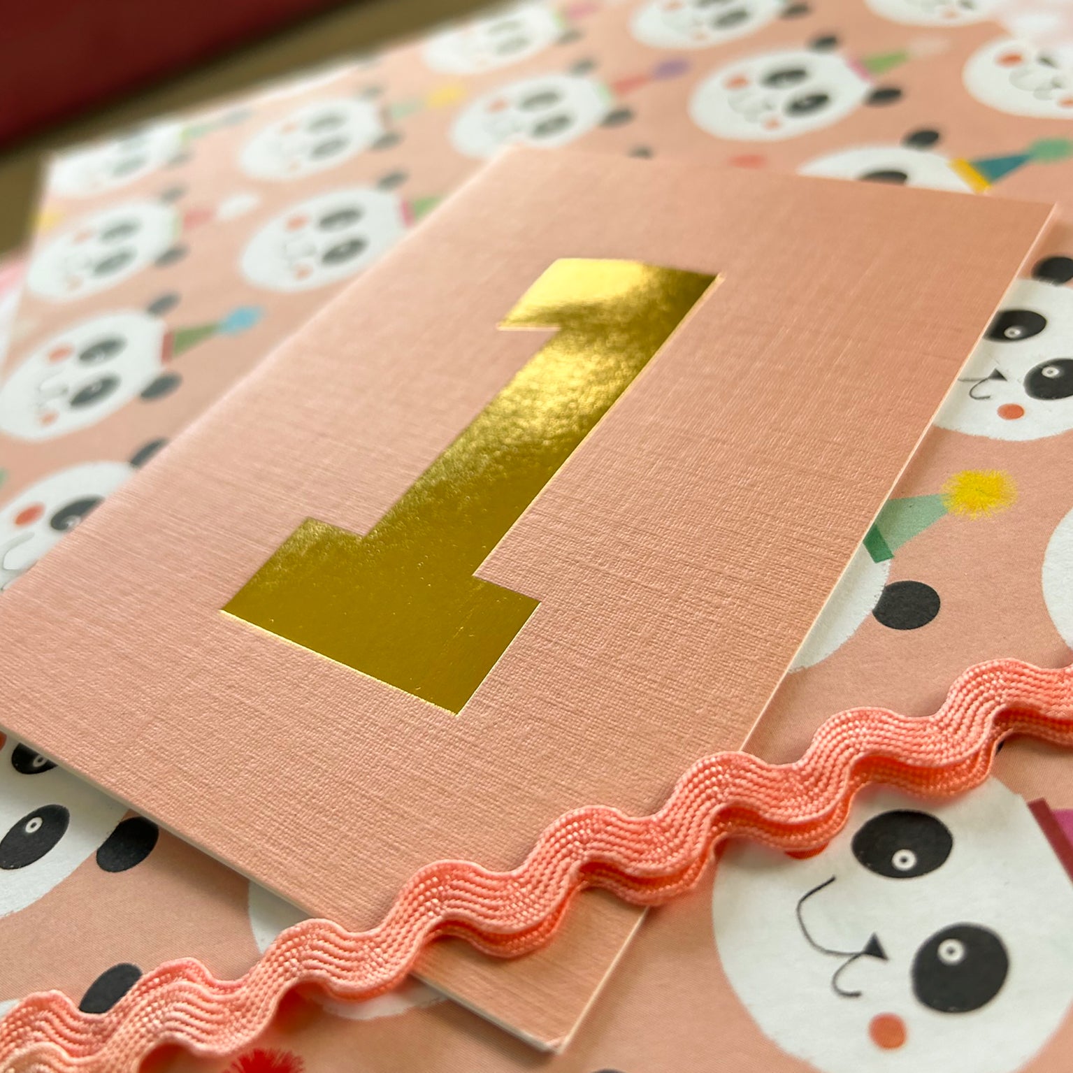 mini gold foiled number one card