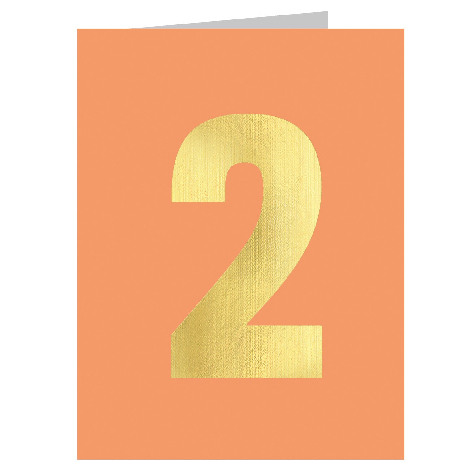 mini gold foiled number two card