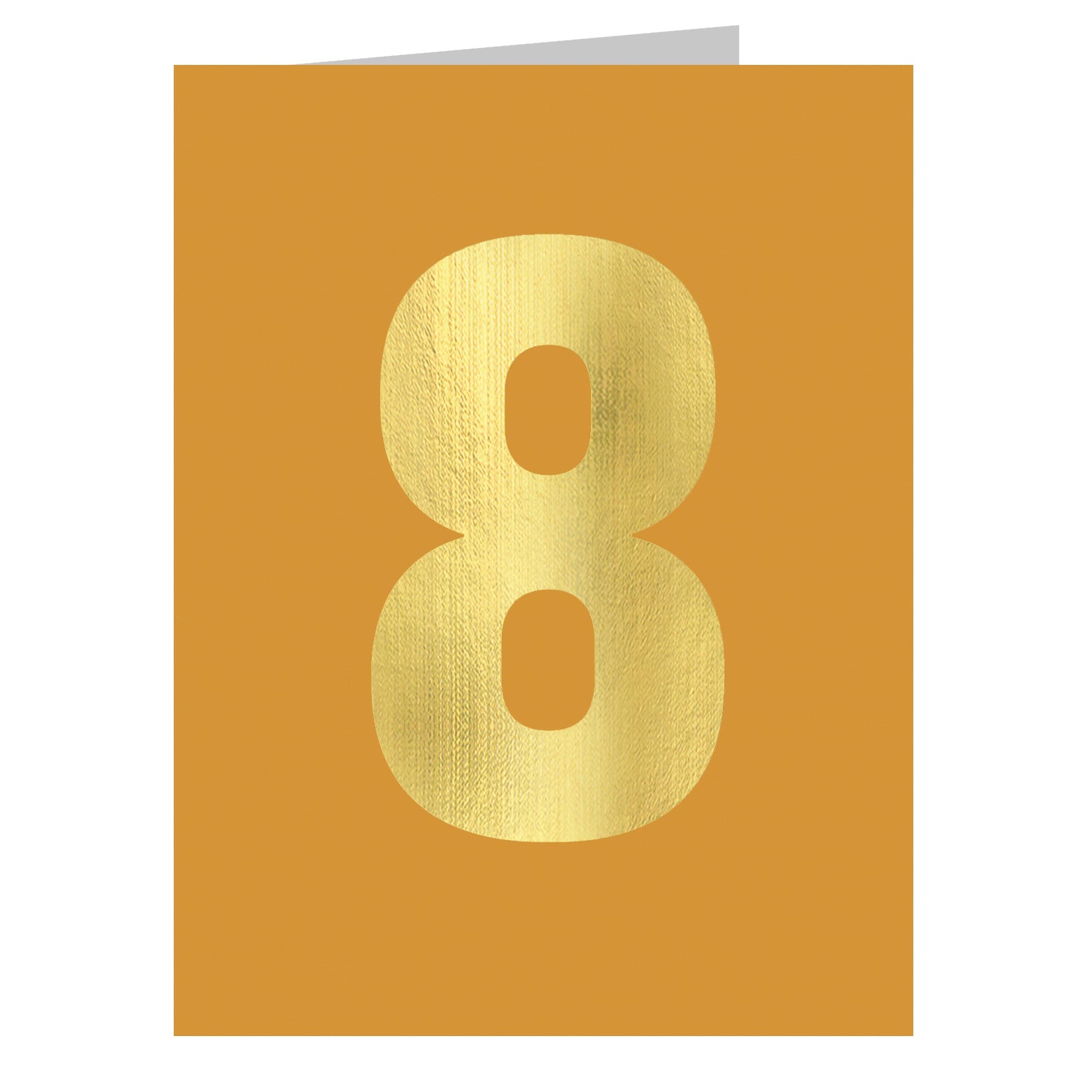 mini gold foiled number eight card