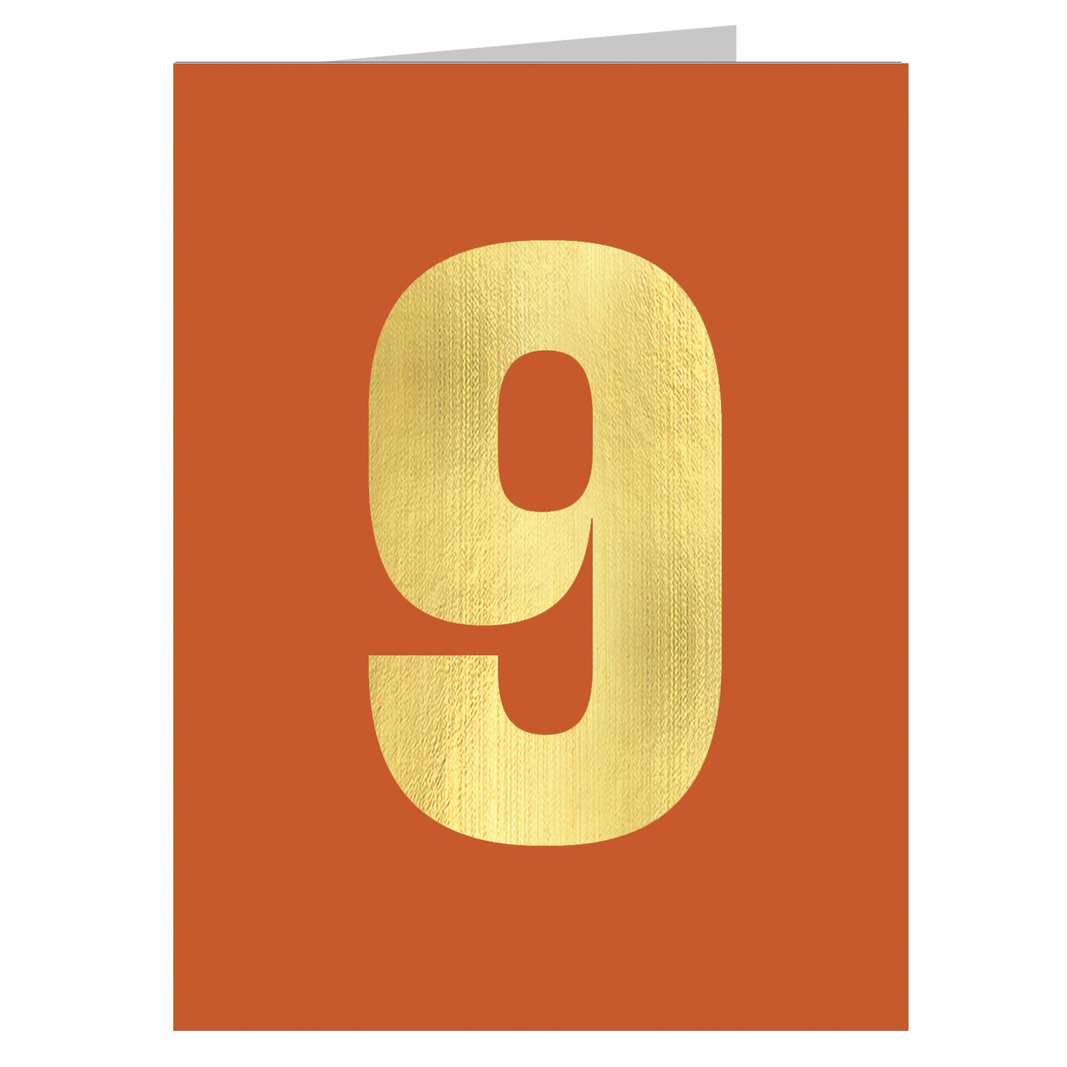 mini gold foiled number nine card