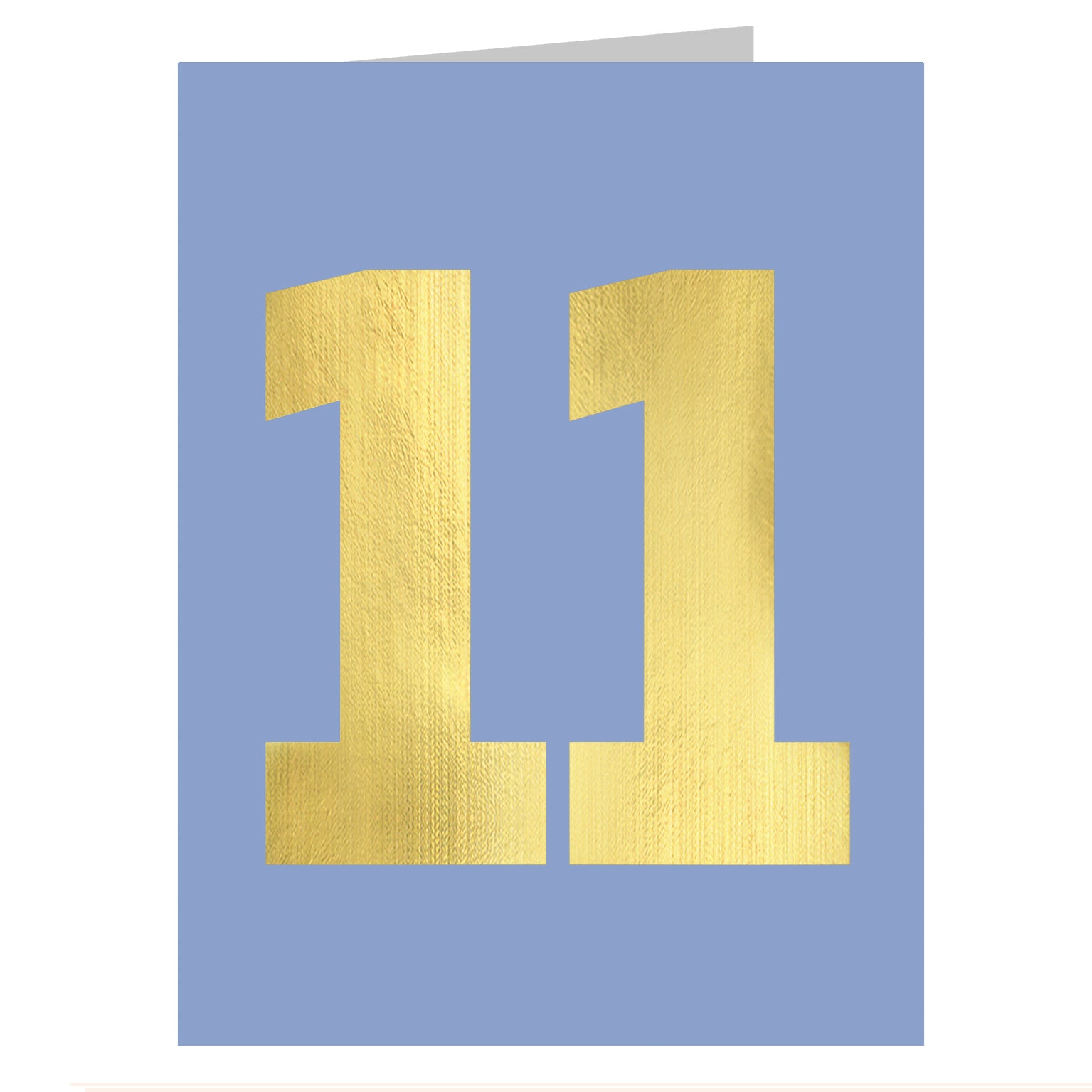 mini gold foiled number eleven card