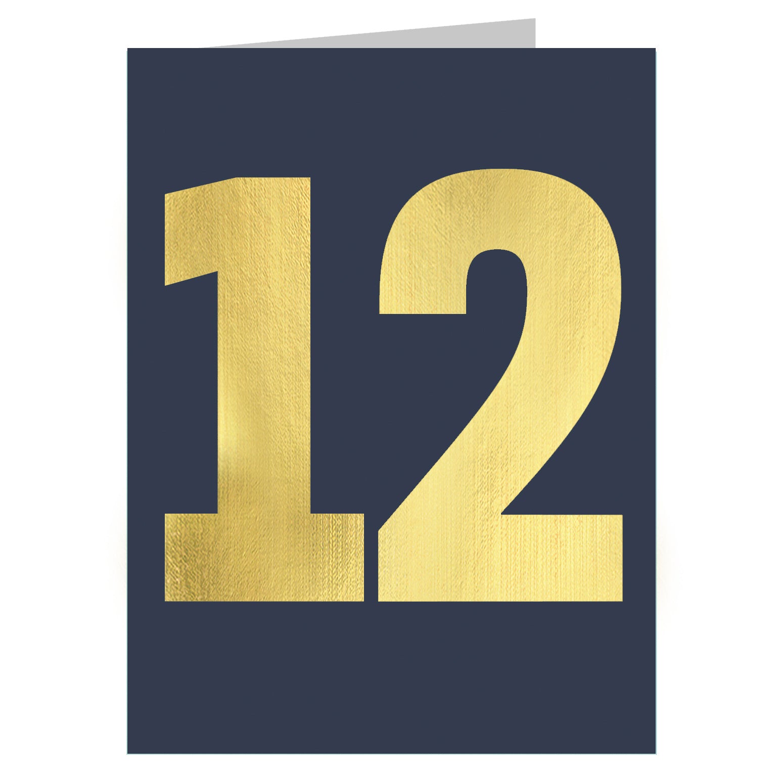 mini gold foiled number twelve card