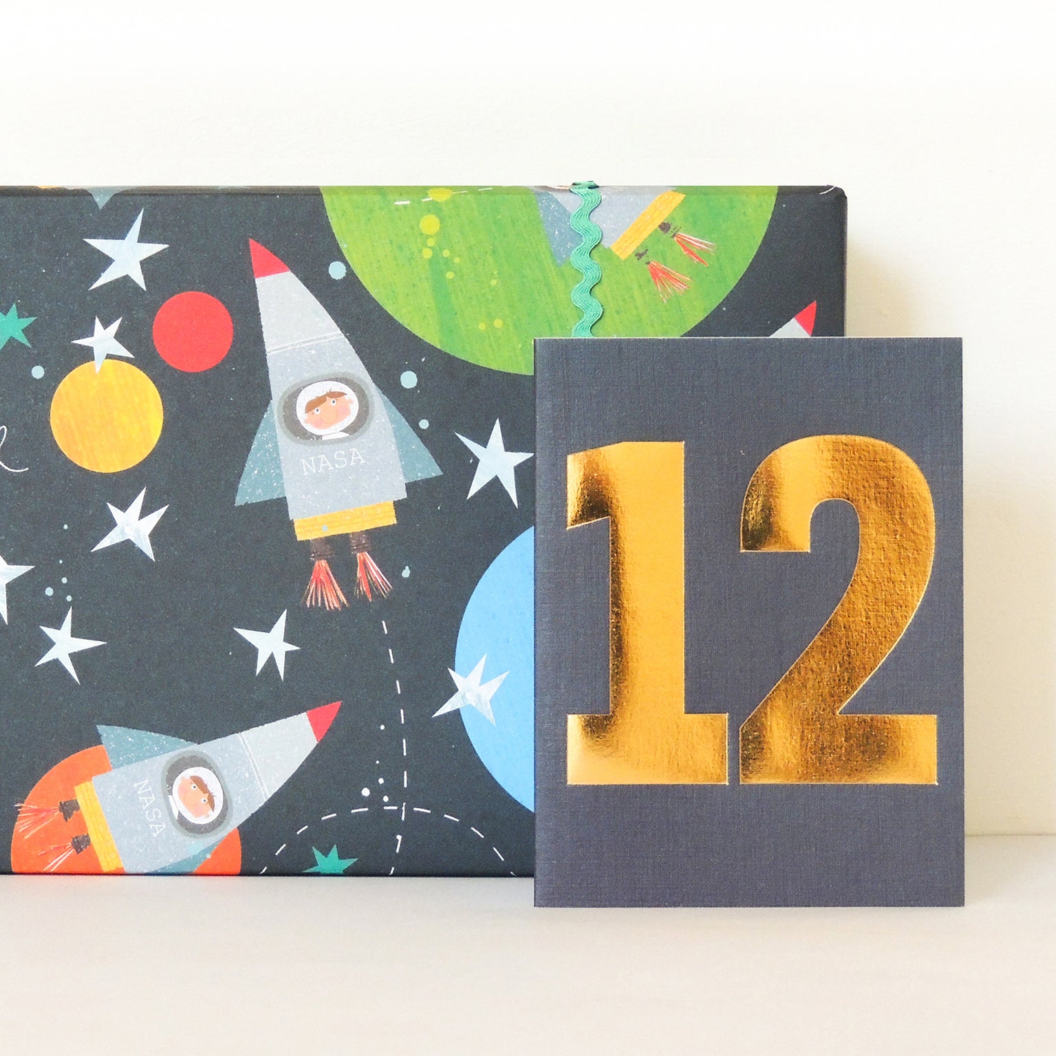 mini gold foiled number twelve card