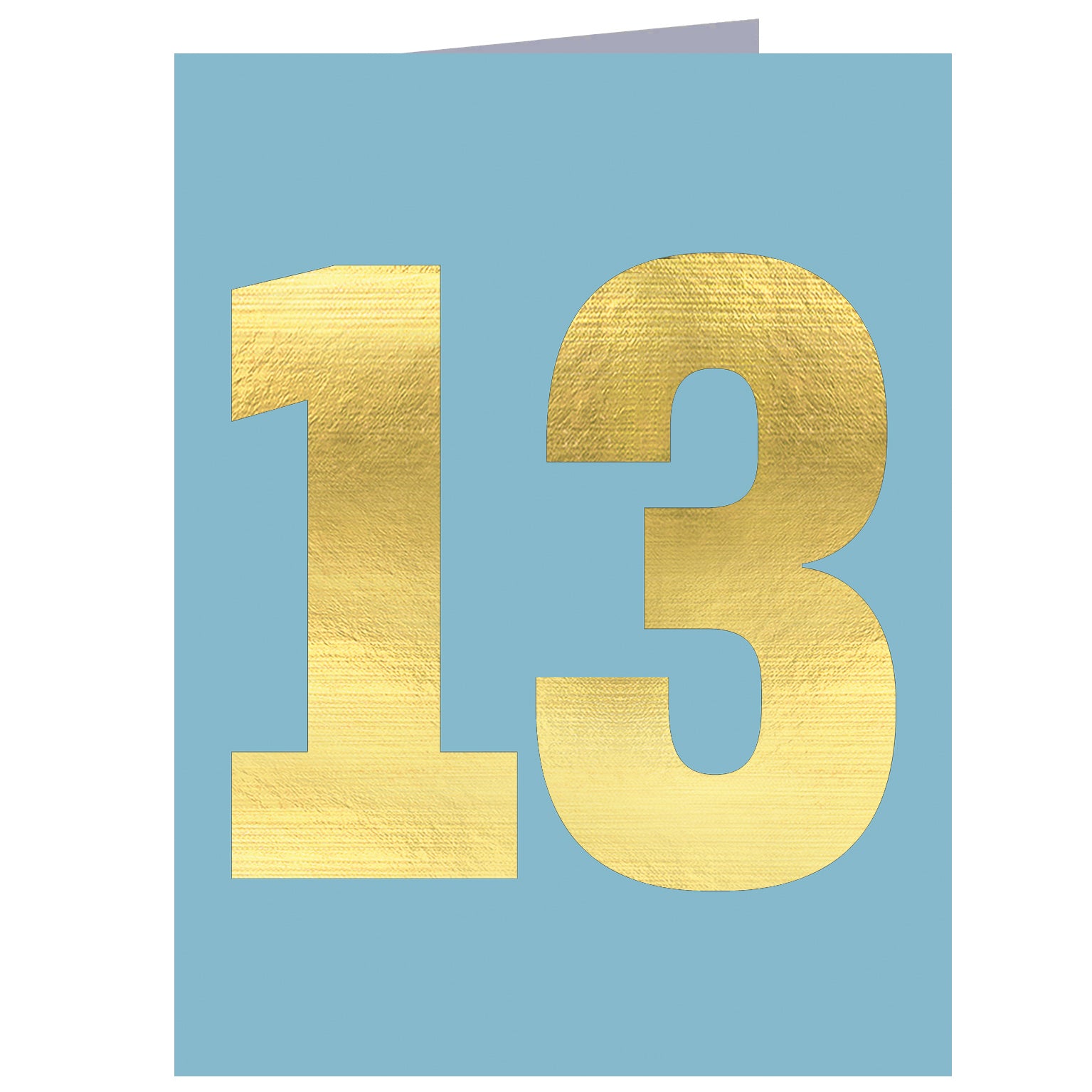 mini gold foiled number thirteen card