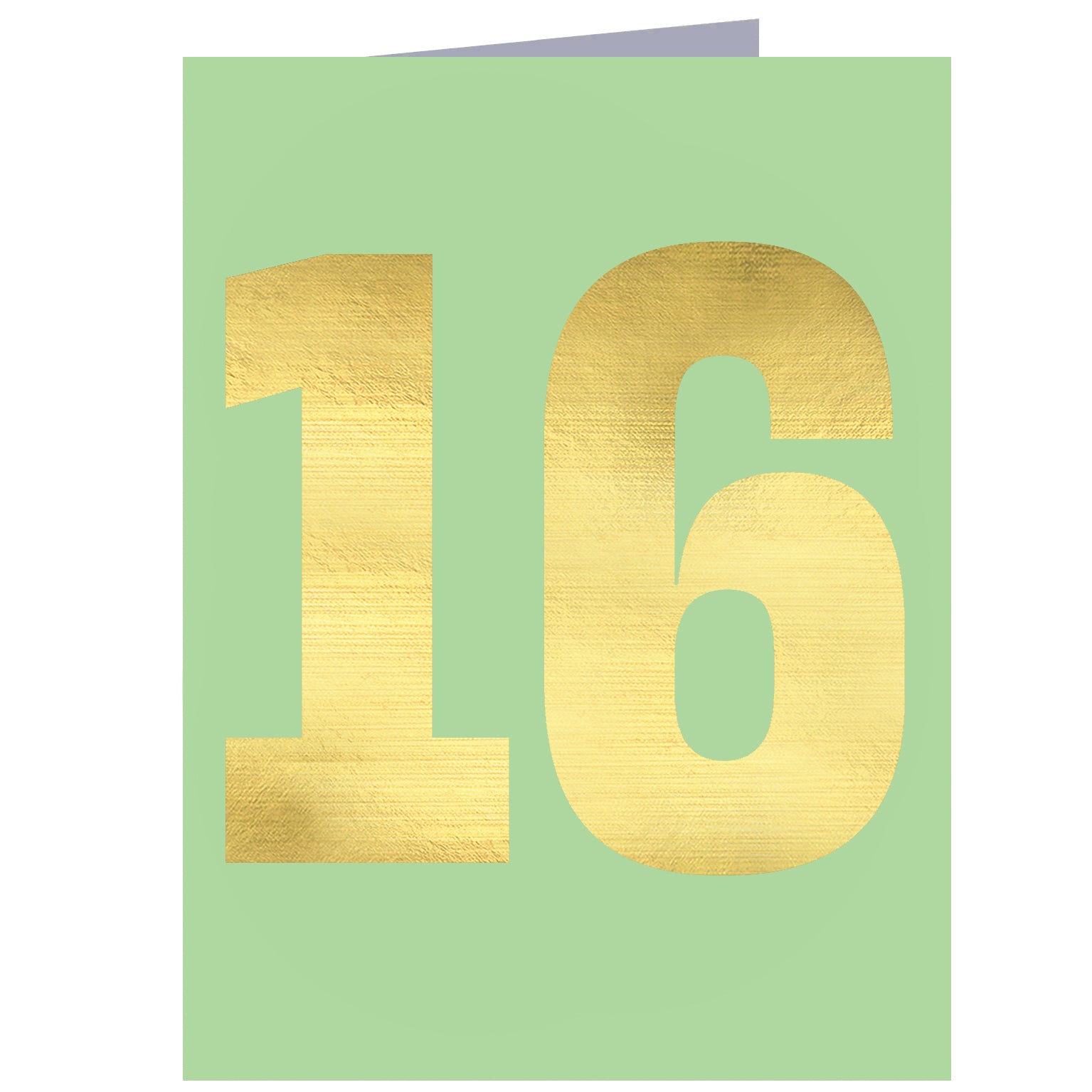 mini gold foiled number sixteen card