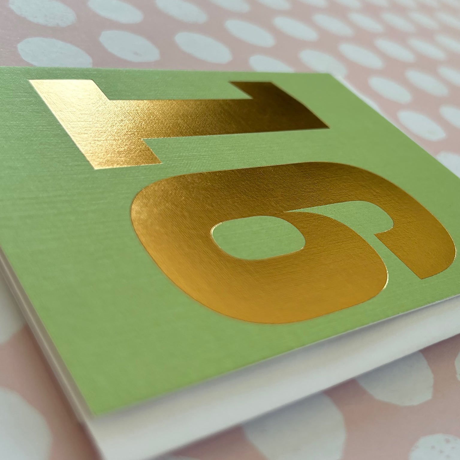 mini gold foiled number sixteen card