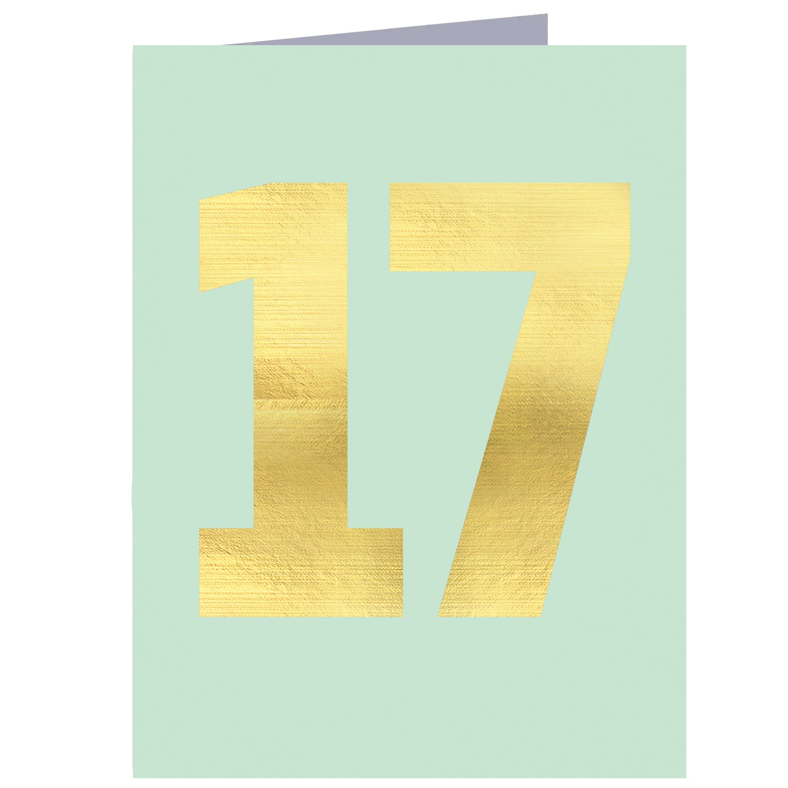 mini gold foiled number seventeen card