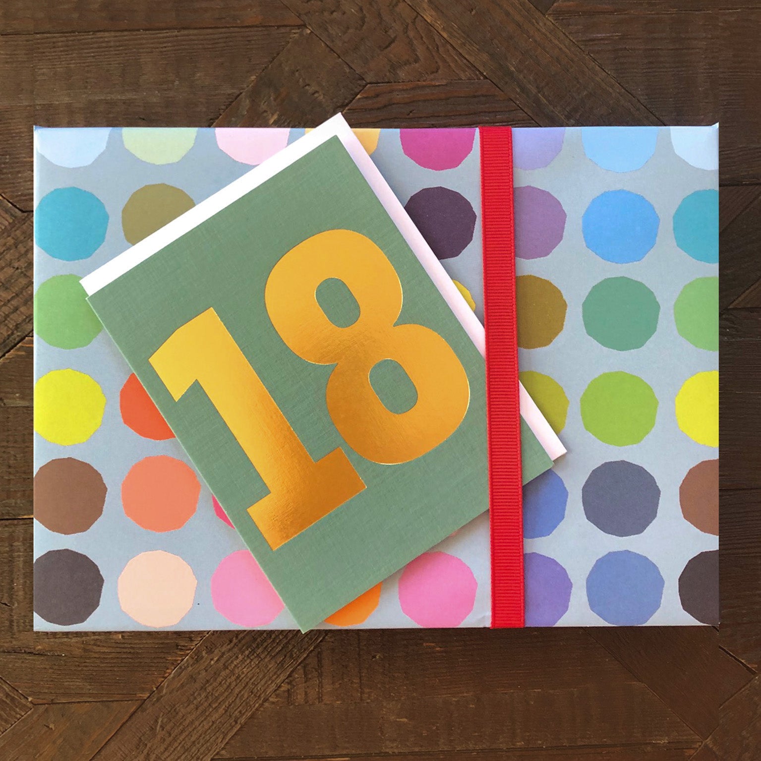 mini gold foiled number eighteen card