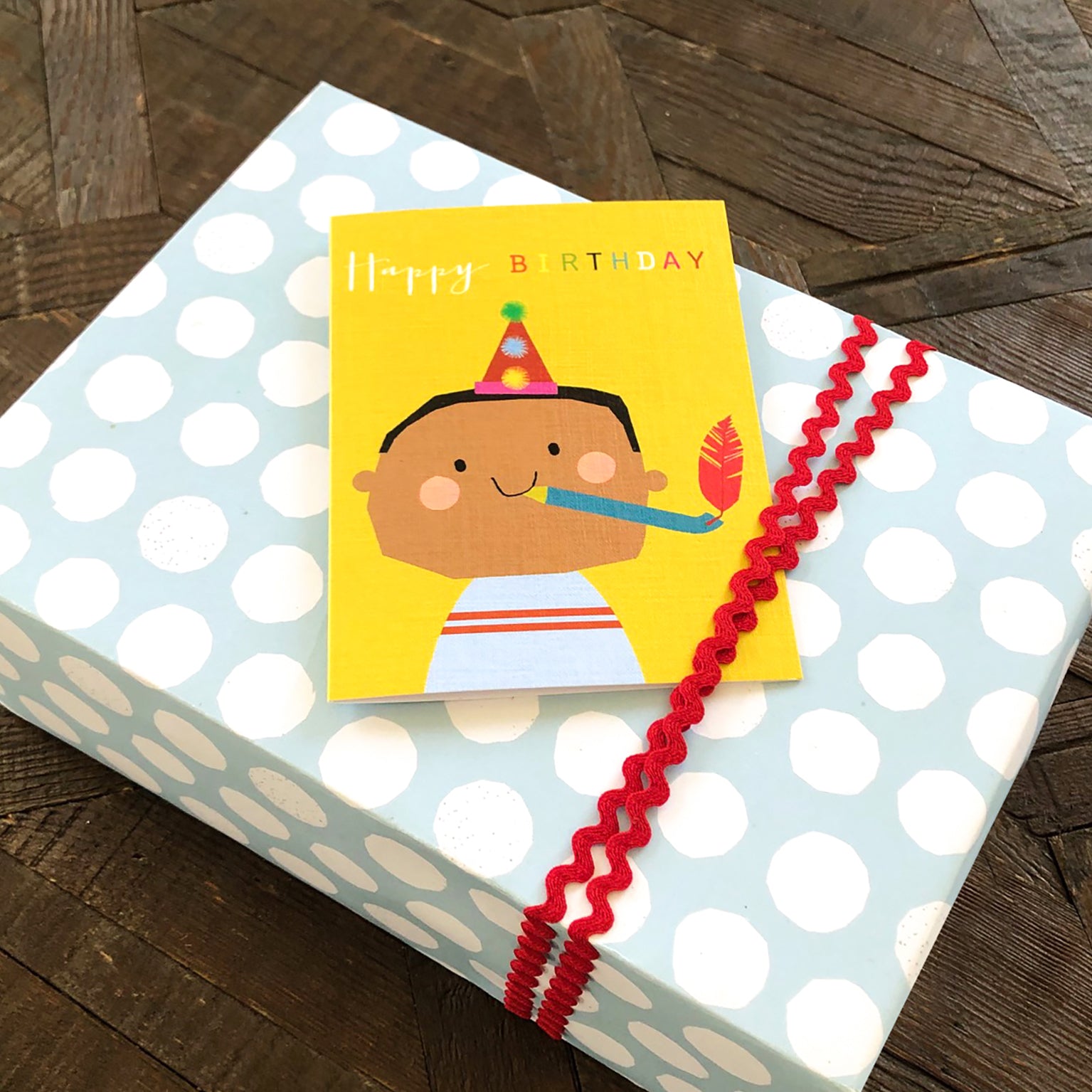 mini party horn birthday card