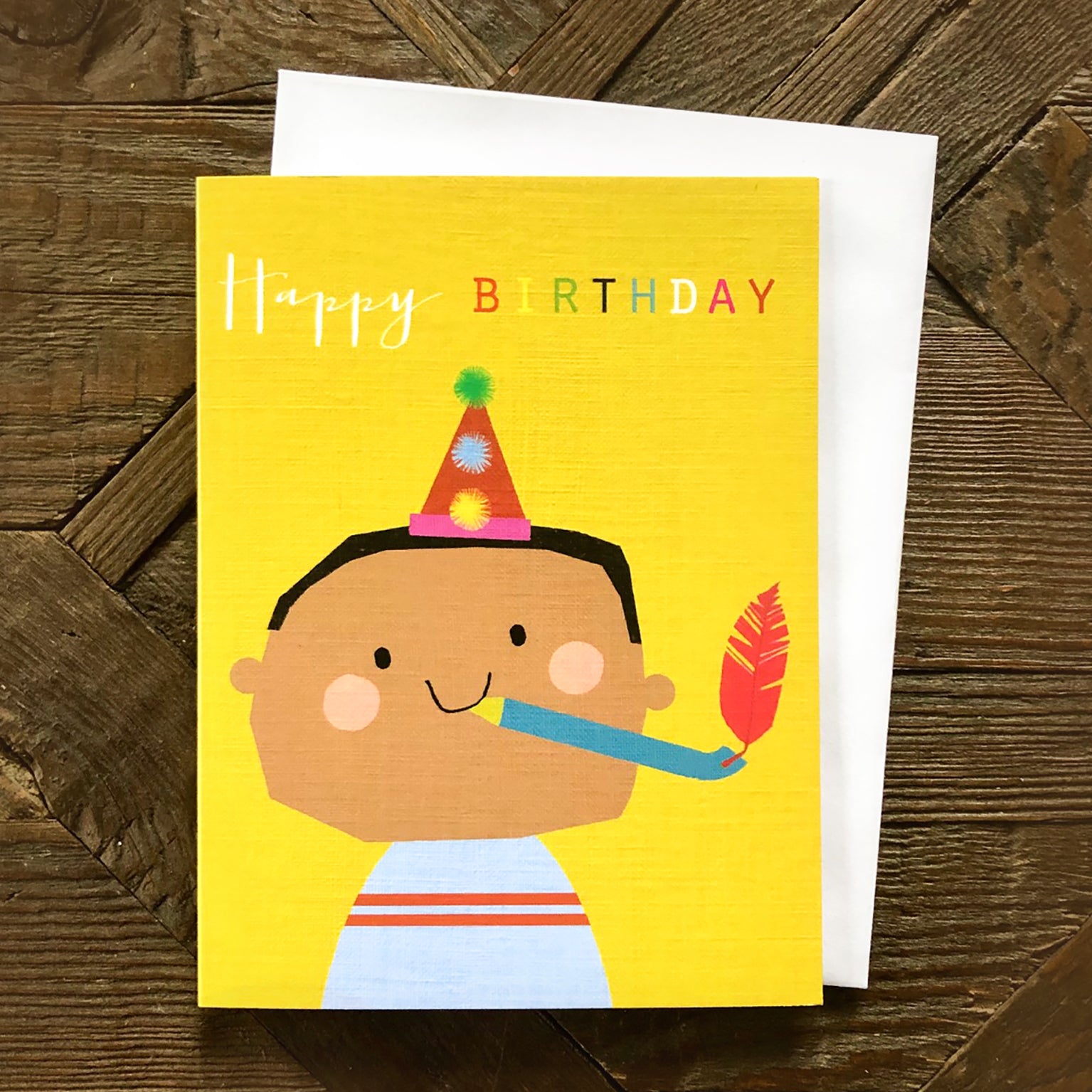 mini party horn birthday card