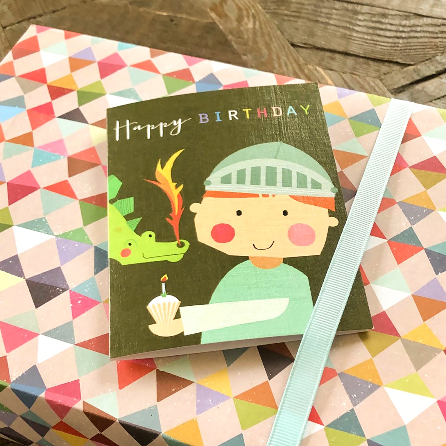 mini knight birthday card