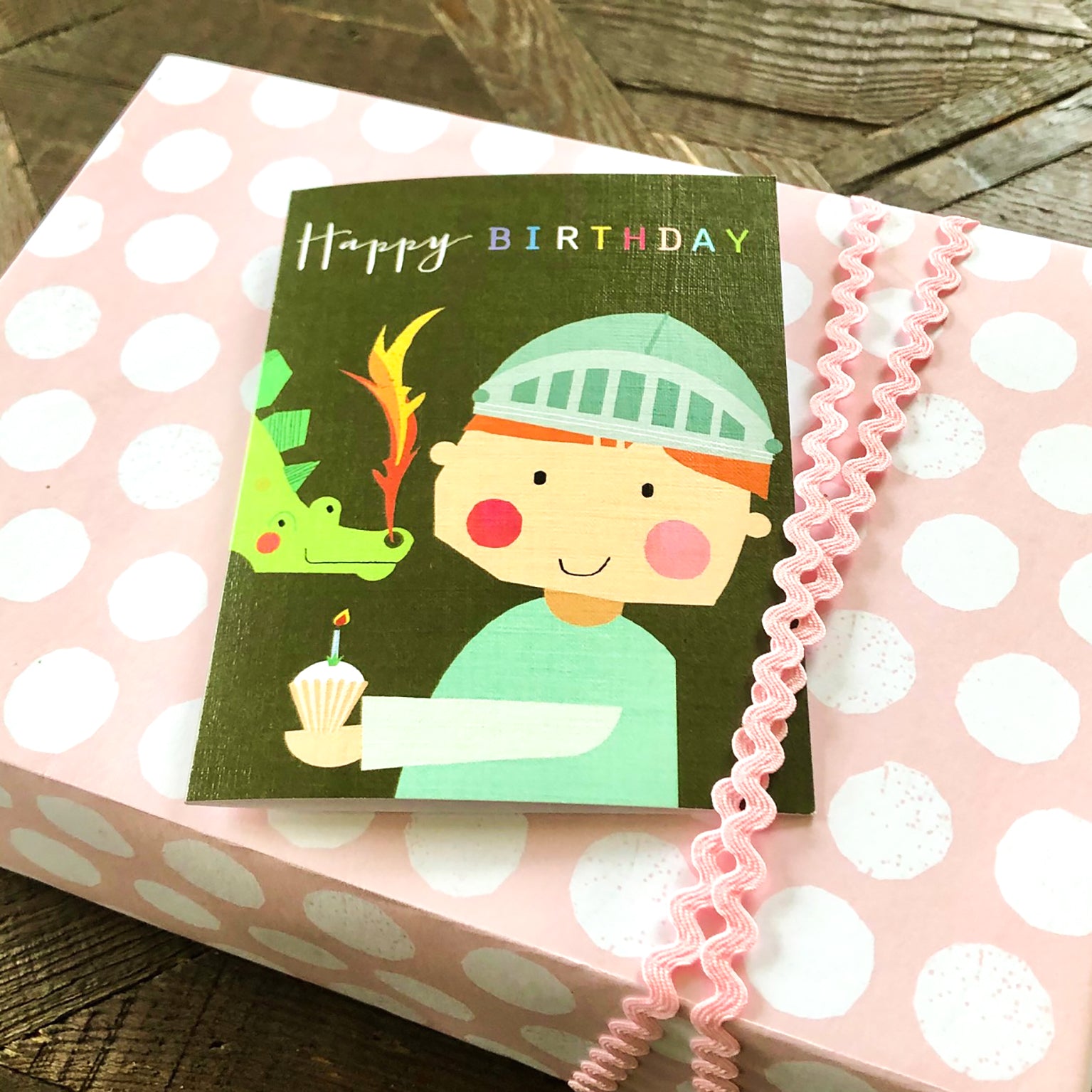 mini knight birthday card